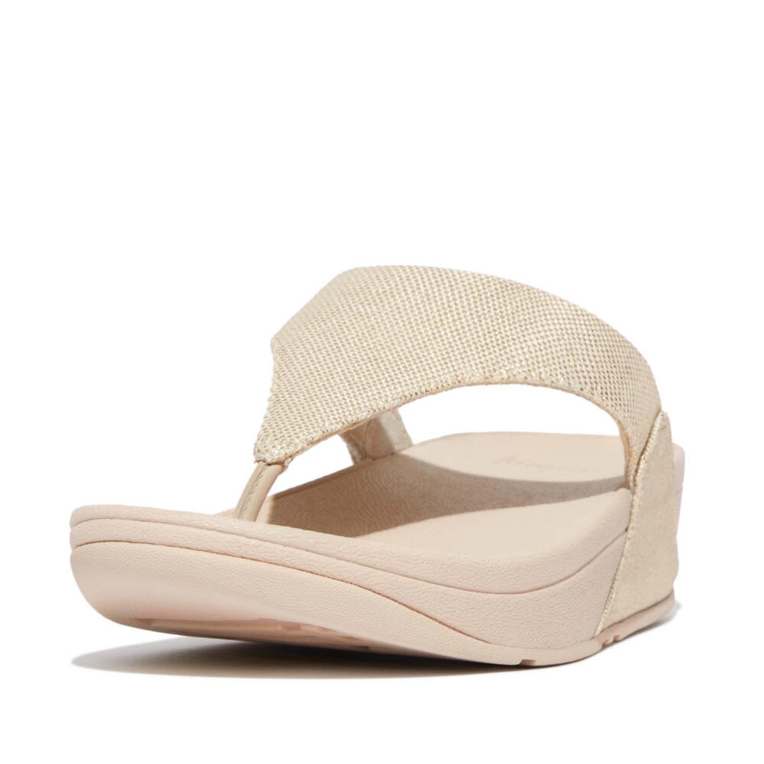 Beige - Fitflop - Lulu Coated Canvas Toe-Post Sandals - 2