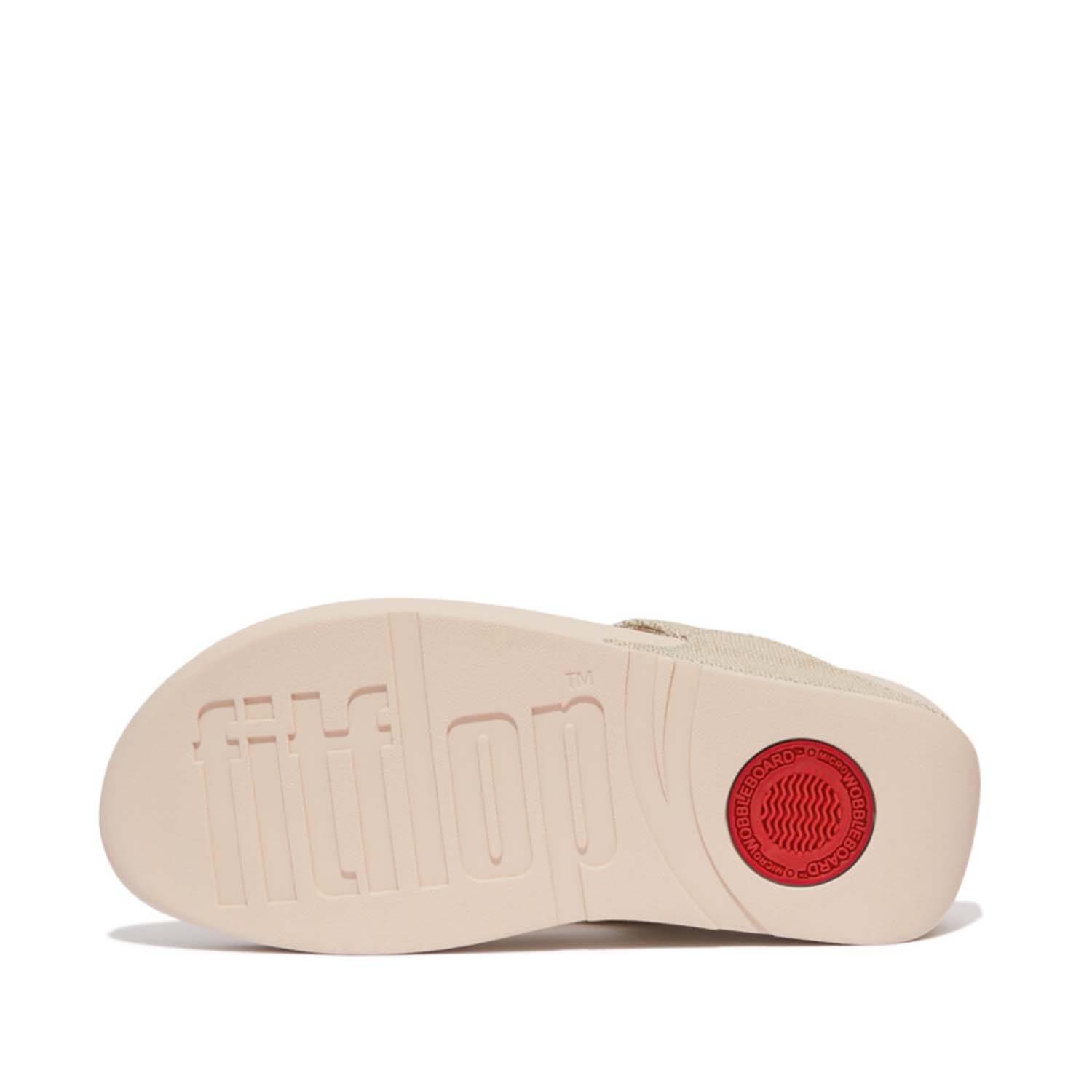 Beige - Fitflop - Lulu Coated Canvas Toe-Post Sandals - 5