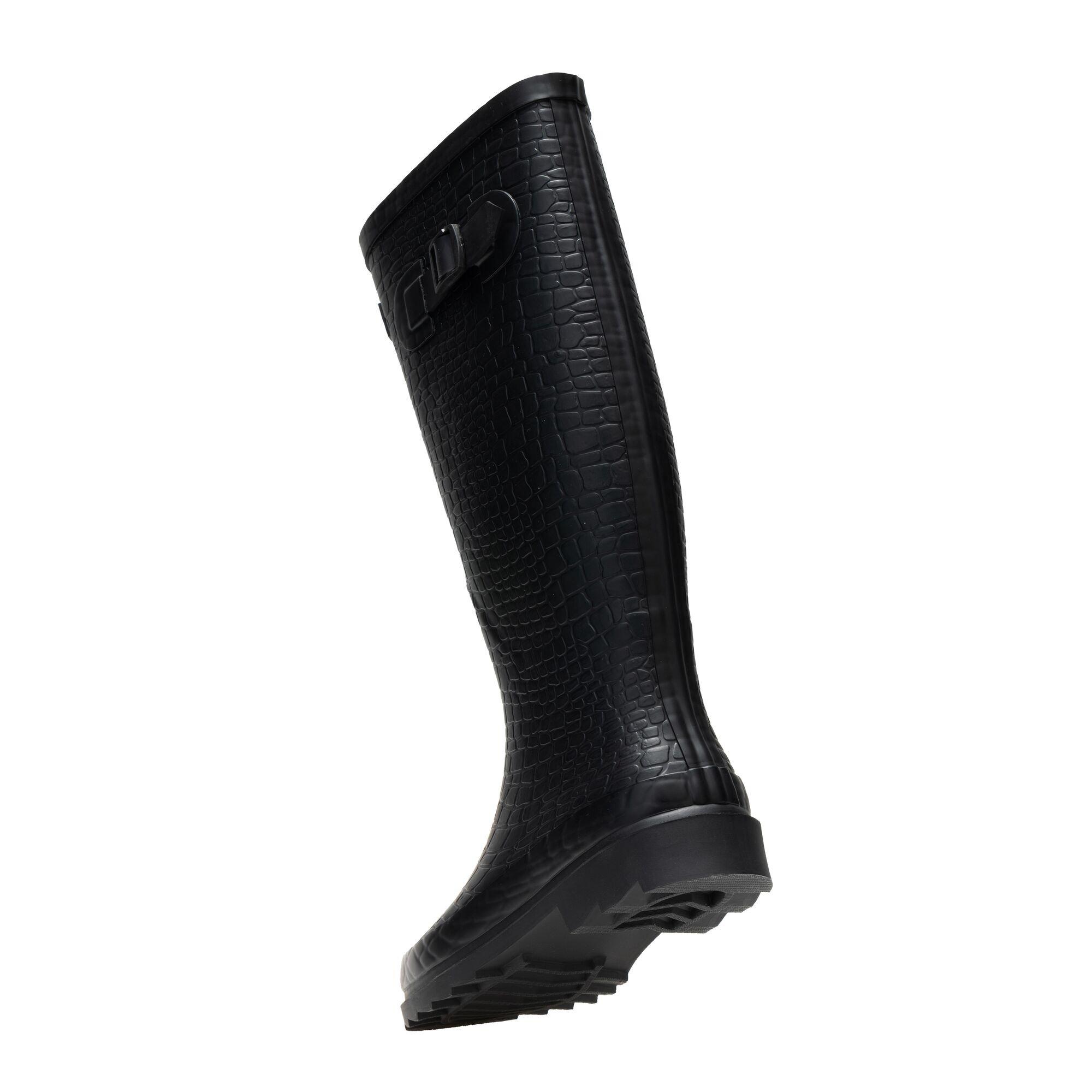 Black Reptile - Regatta - Womens Fairweather III Waterproof Wellington Boots - 6