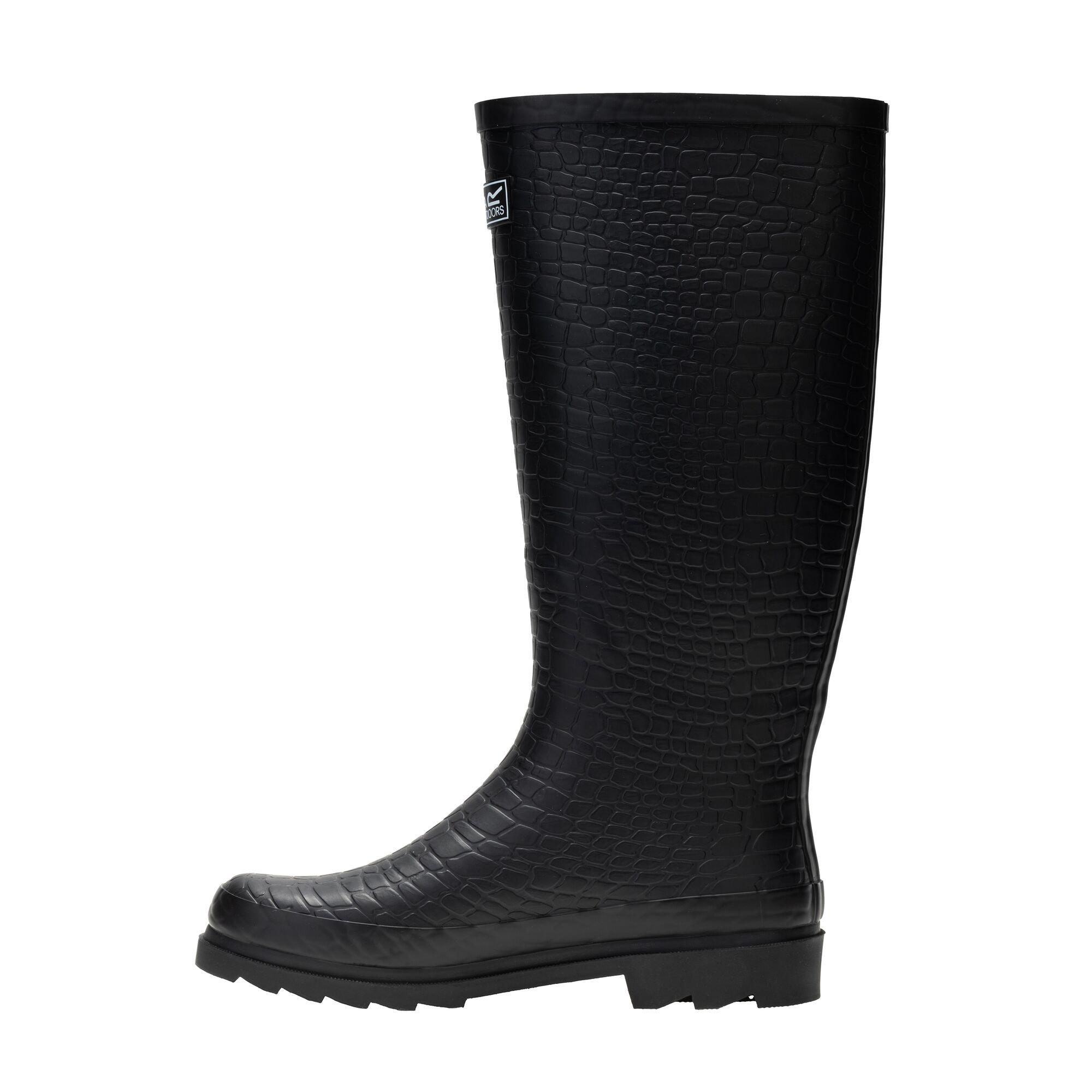 Black Reptile - Regatta - Womens Fairweather III Waterproof Wellington Boots - 9
