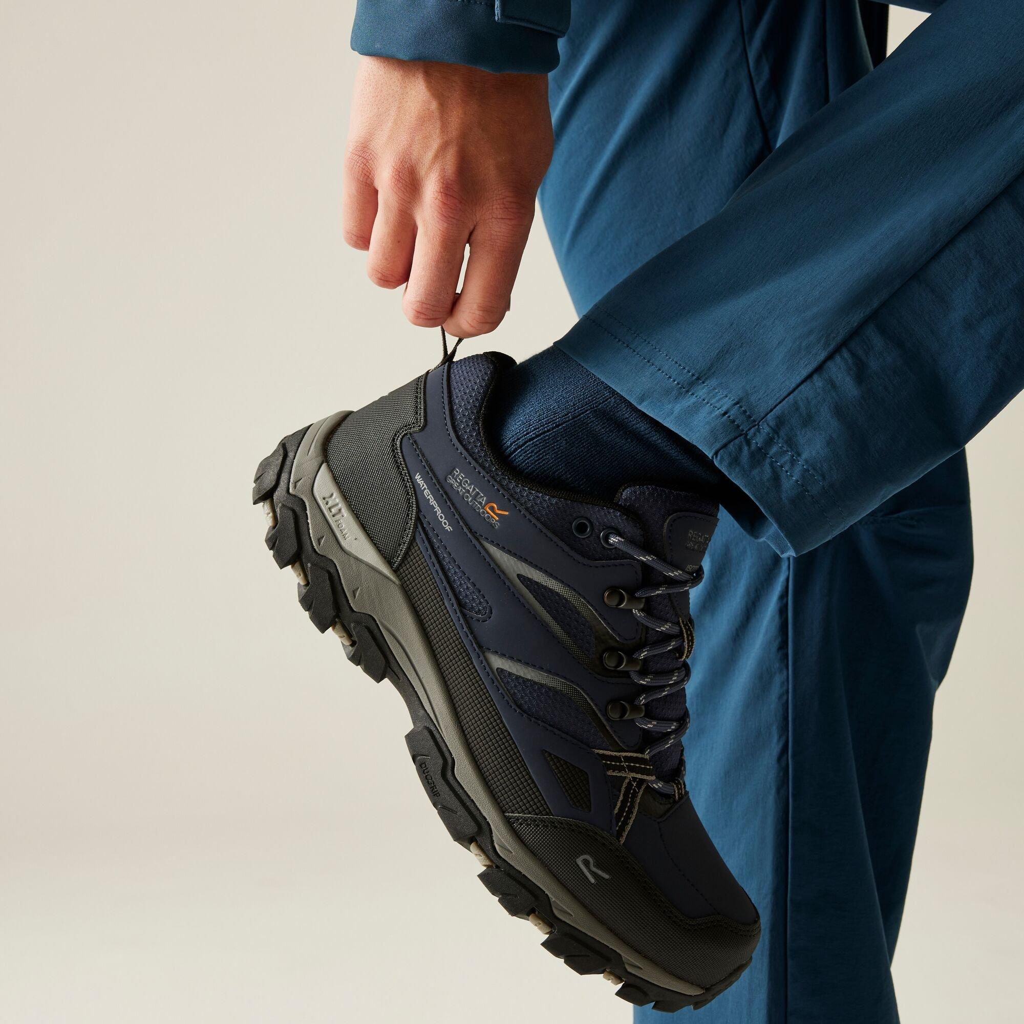 Navy/Dark Steel - Regatta - Mens Holcombe III Low Waterproof Walking Shoes - 3
