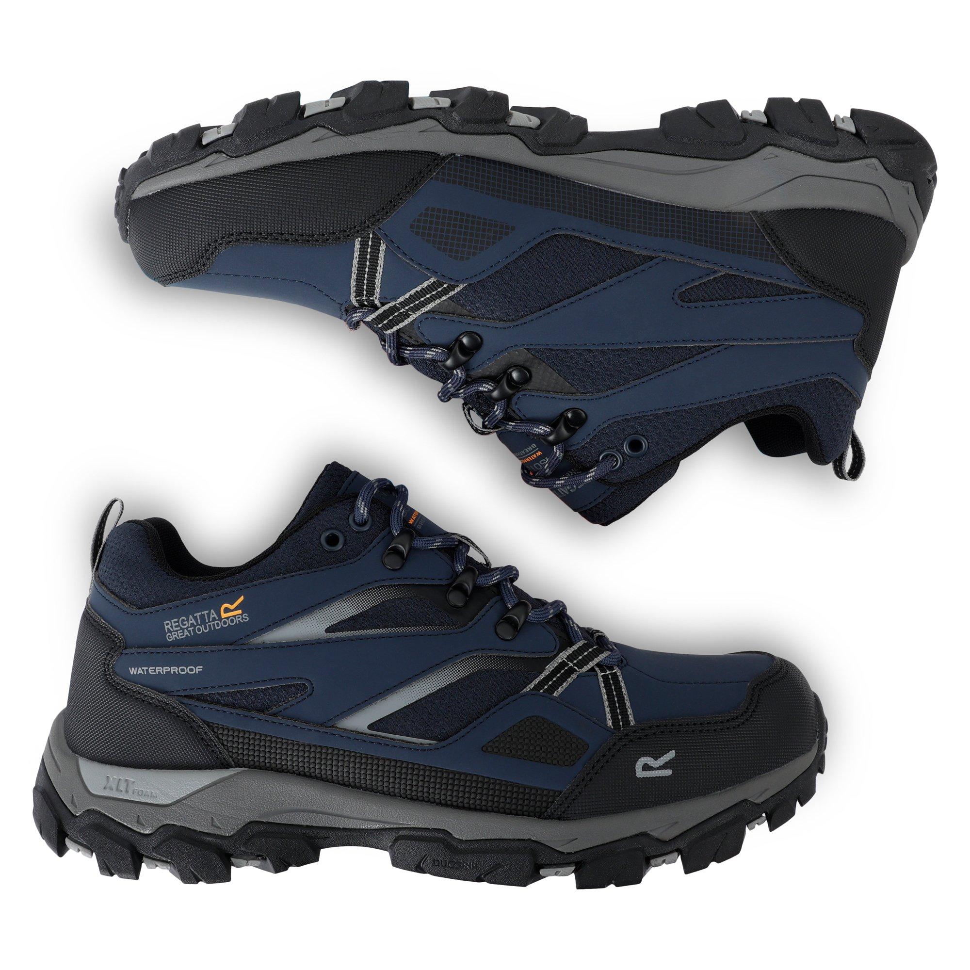 Navy/Dark Steel - Regatta - Mens Holcombe III Low Waterproof Walking Shoes - 6