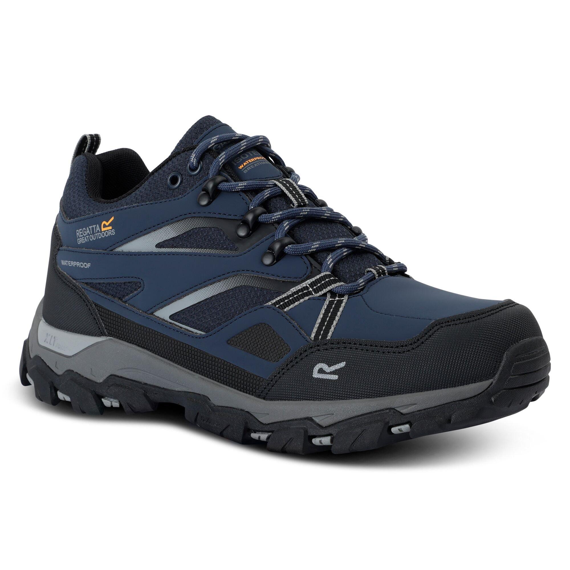 Navy/Dark Steel - Regatta - Mens Holcombe III Low Waterproof Walking Shoes - 7