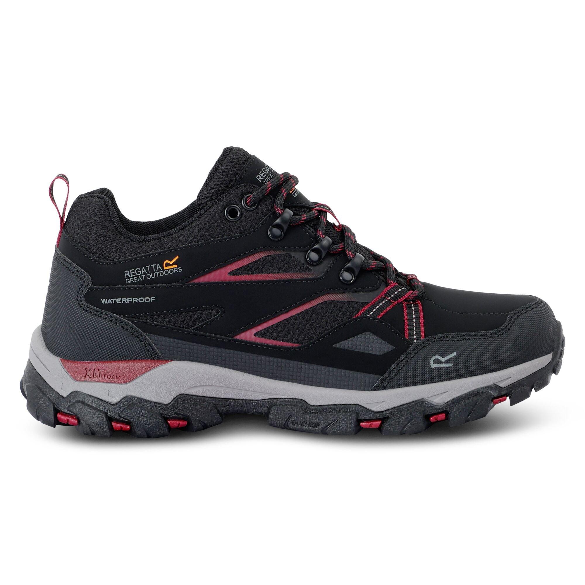 Regatta Women's Holcombe Iii Low Walking Shoes - Black/Beaujolai - UK 3