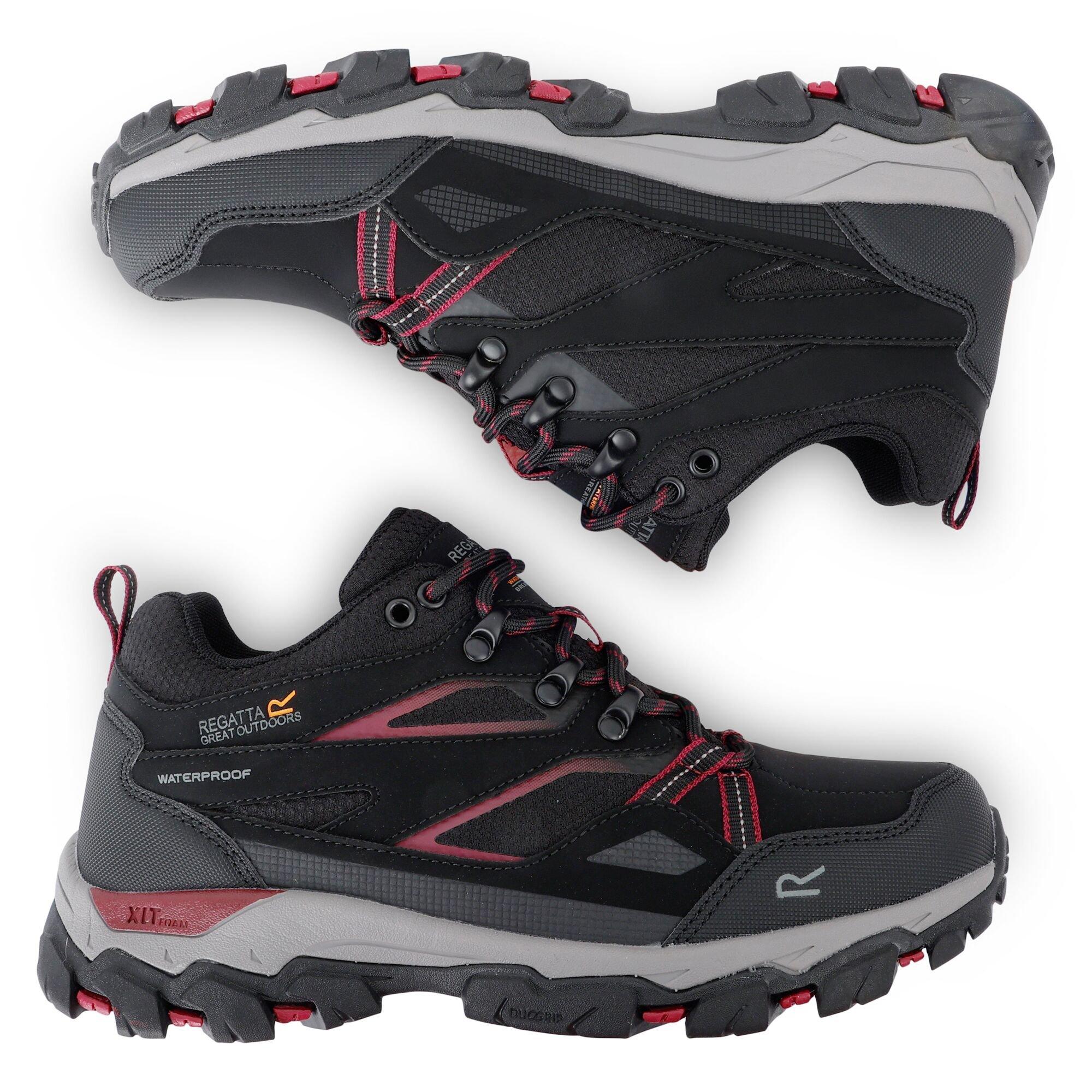 Black/Beaujolai - Regatta - Womens Holcombe III Low Waterproof Walking Shoes - 3