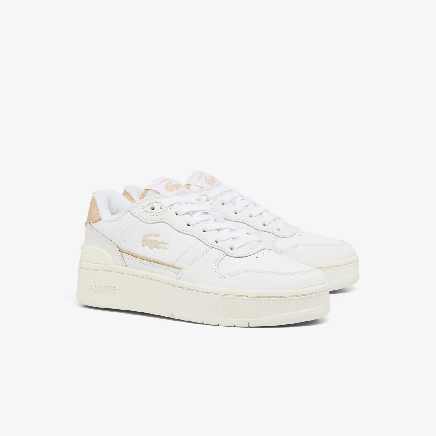 White - Lacoste - T-Clip Platform Leather Trainers - 2