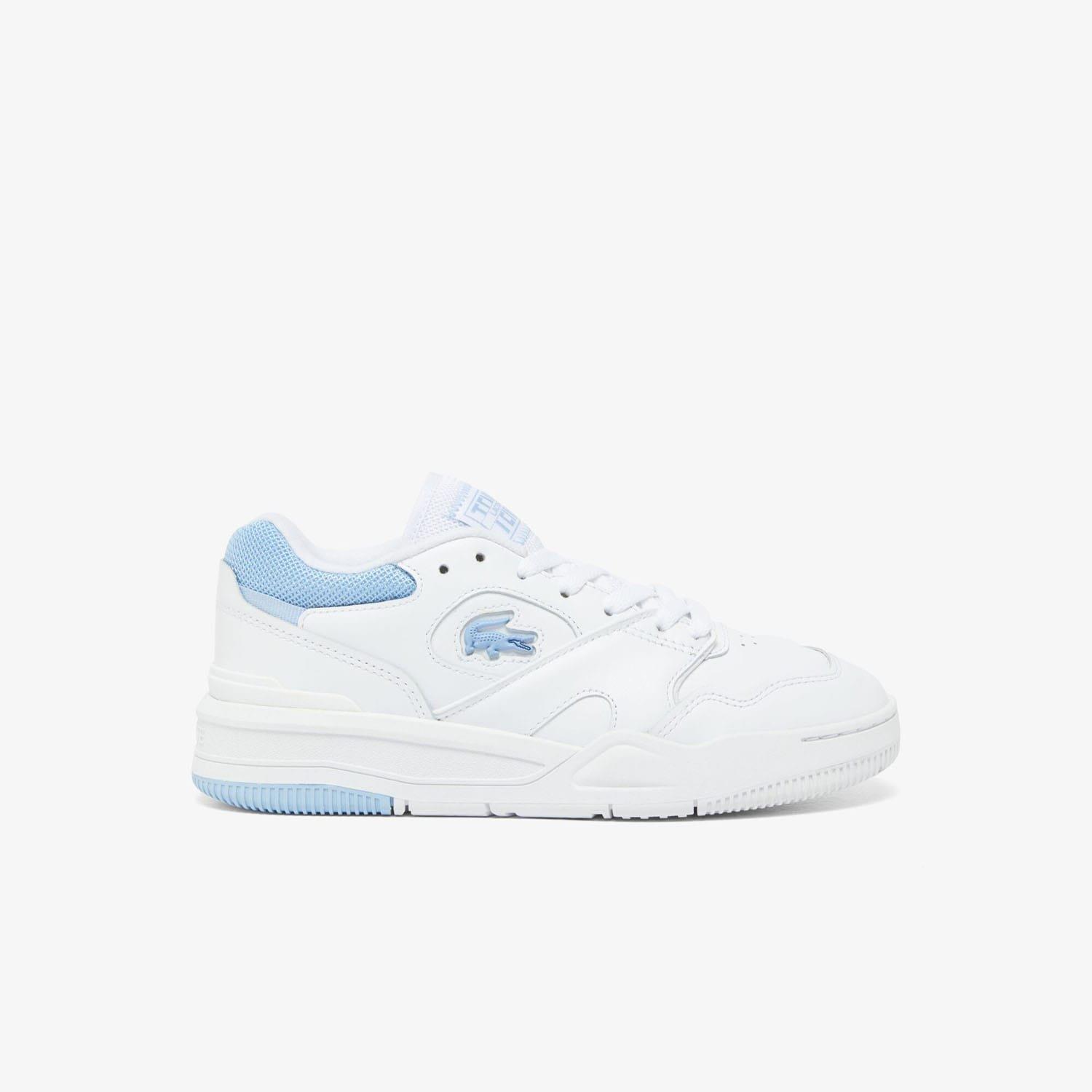 White Blue - Lacoste - Lineshot Leather Trainers - 1
