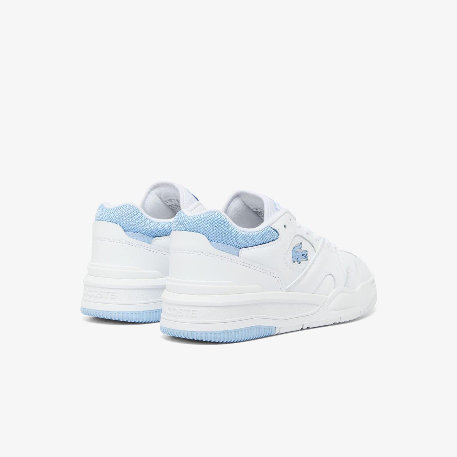 White Blue - Lacoste - Lineshot Leather Trainers - 3