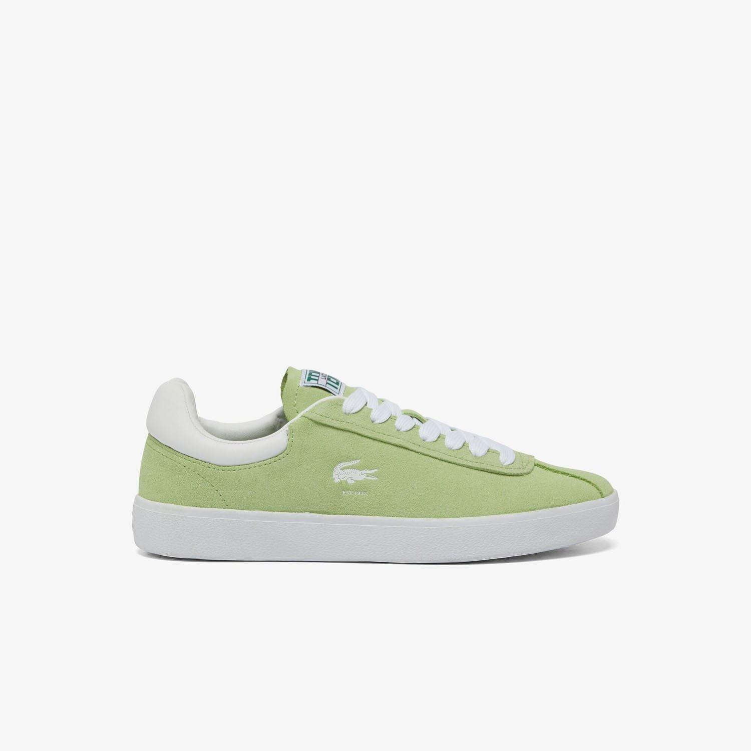 Green White - Lacoste - Baseshot Suede Trainers - 1