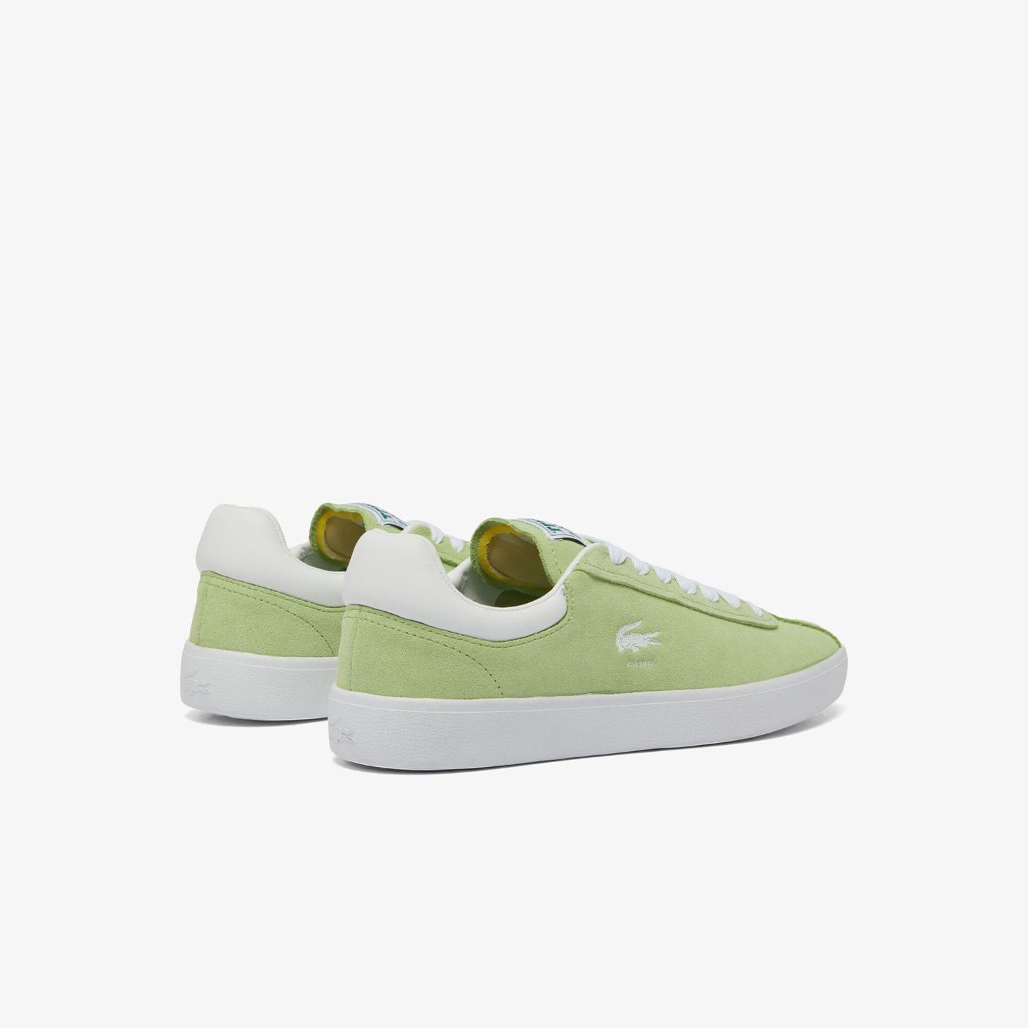 Green White - Lacoste - Baseshot Suede Trainers - 3
