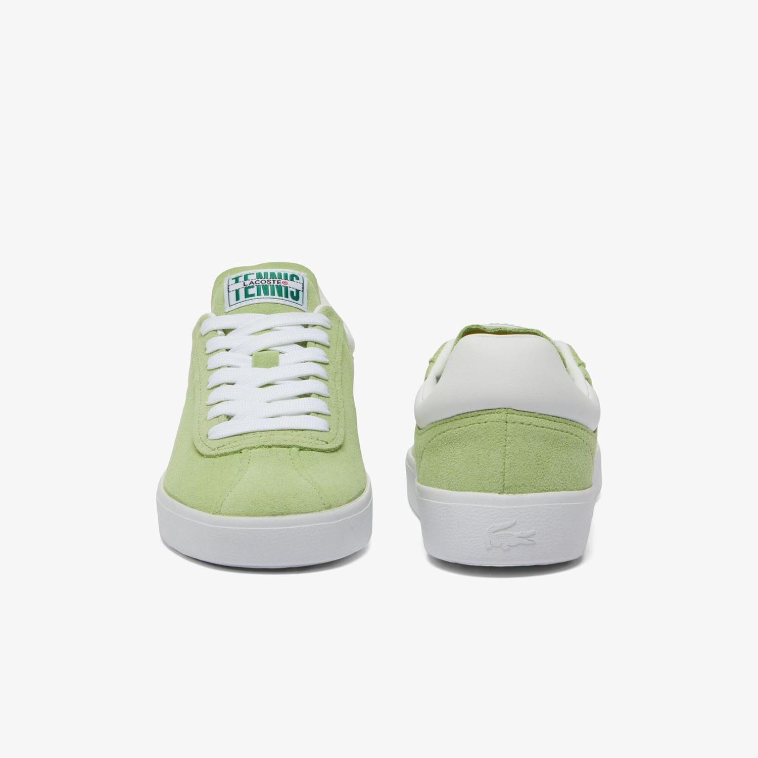 Green White - Lacoste - Baseshot Suede Trainers - 5
