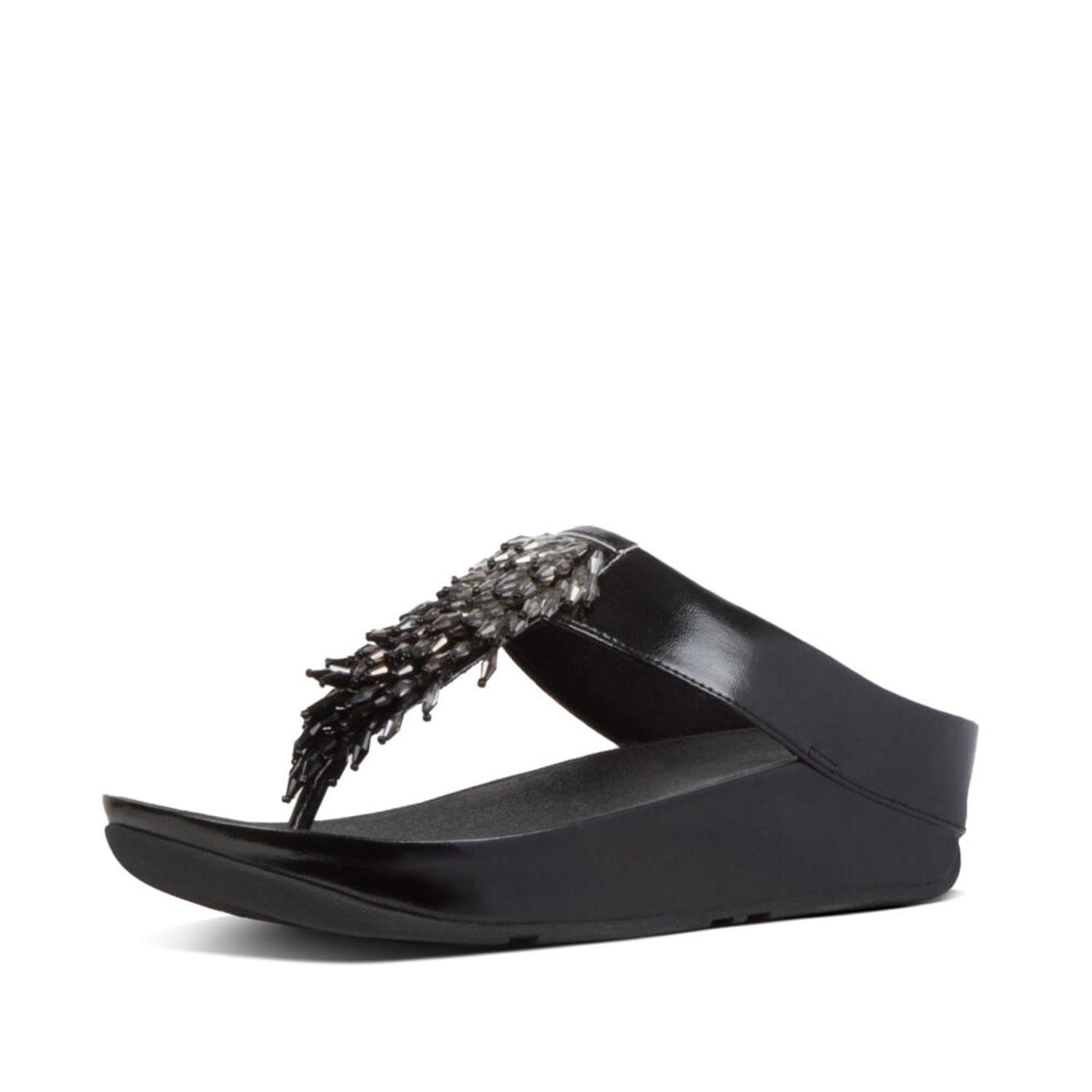 Black - Fitflop - Rumba Ombre Toe-Thong Sandals - 3