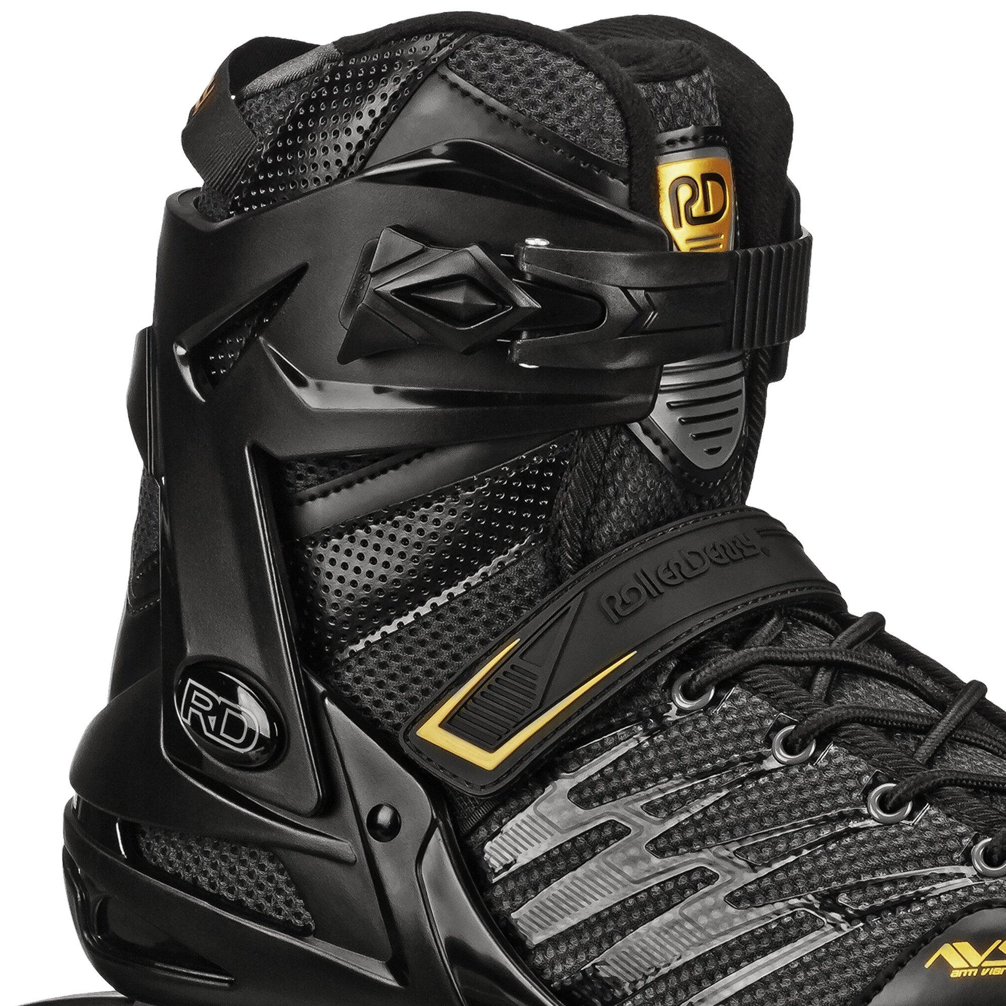 Black / Gold - Roller Derby - AERIO V2 Q-60 Fitness & Recreational InLine Skates - 3