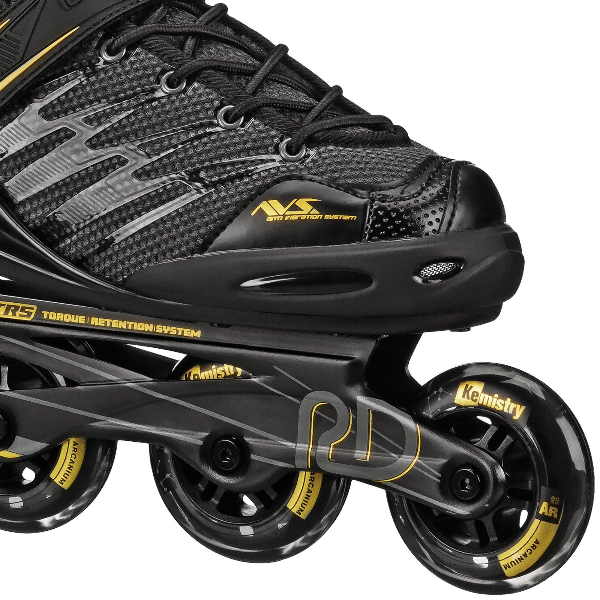 Black / Gold - Roller Derby - AERIO V2 Q-60 Fitness & Recreational InLine Skates - 8