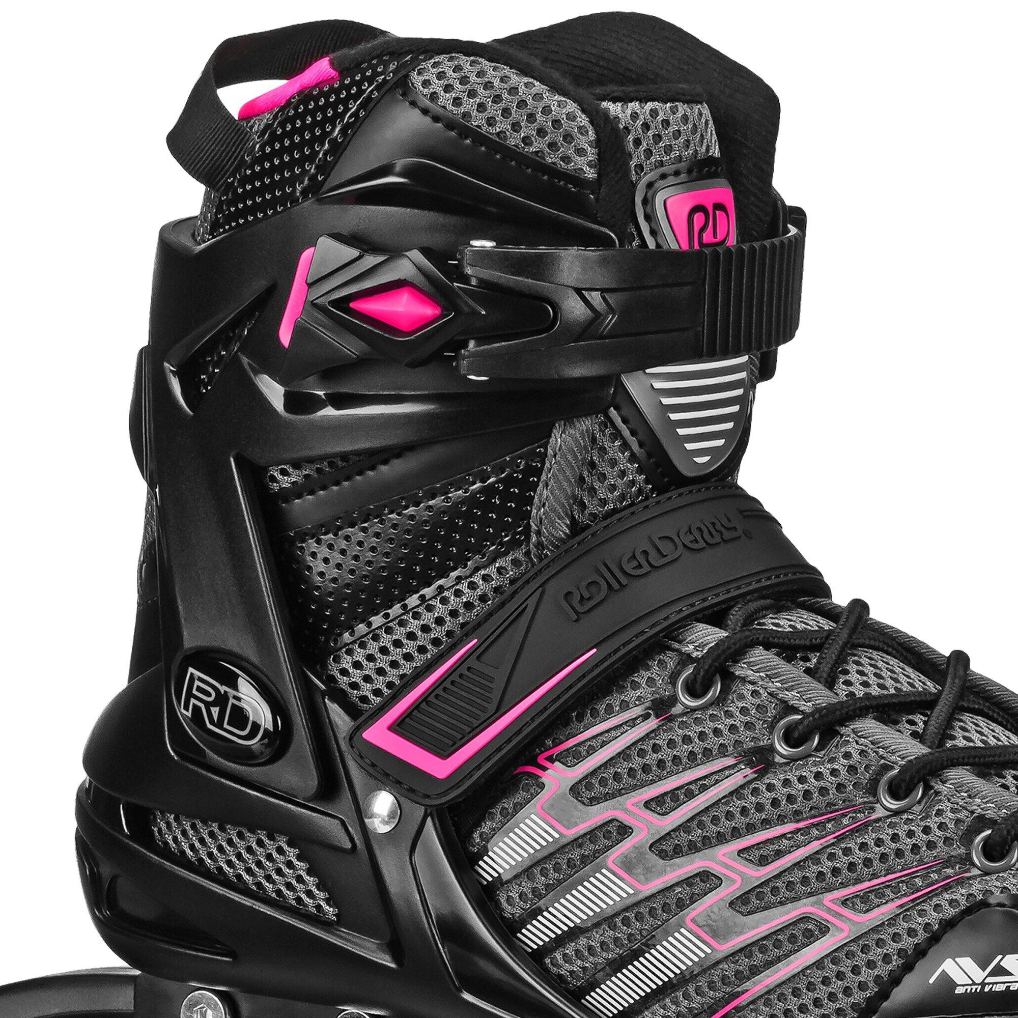 Black / Pink - Roller Derby - AERIO V2 Q-60 Fitness & Recreational InLine Skates - 3