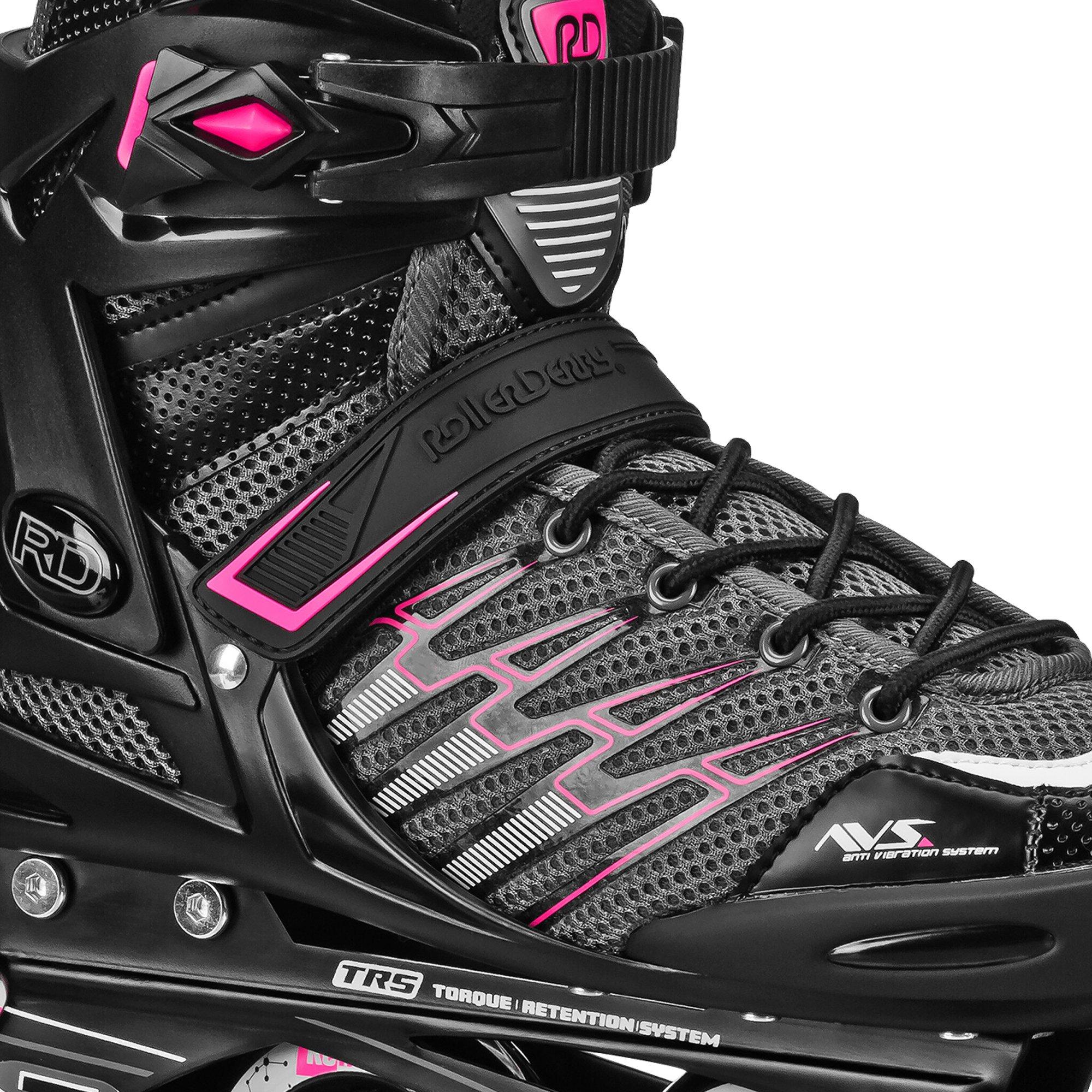 Black / Pink - Roller Derby - AERIO V2 Q-60 Fitness & Recreational InLine Skates - 7
