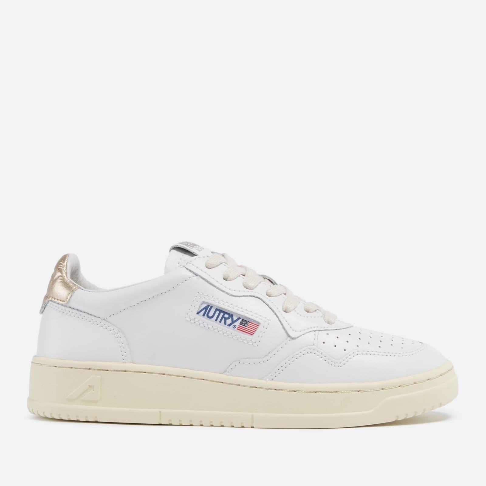 Autry Women's Medalist Leather Court Trainers - White Gold - UK 3