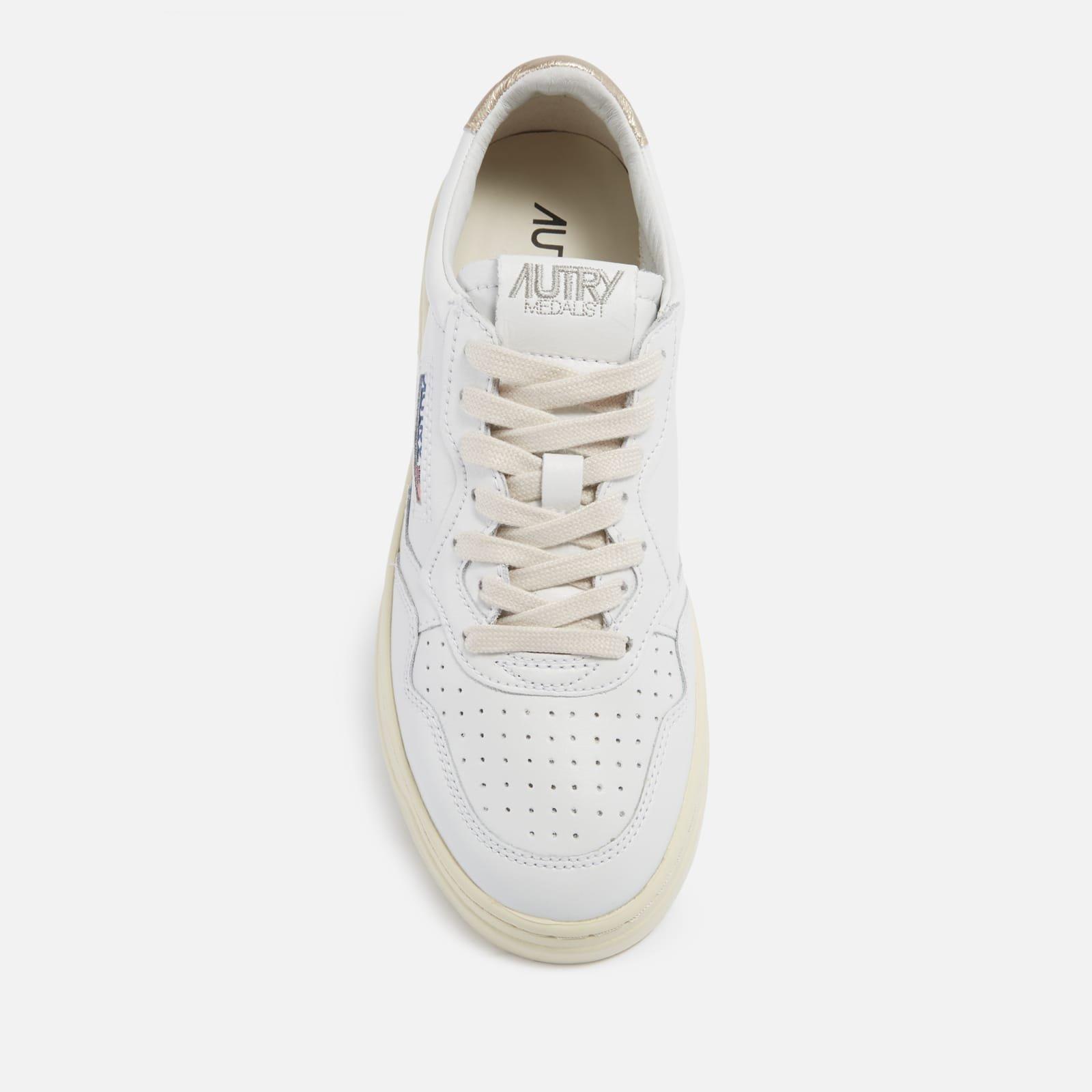 White Gold - Autry - Medalist Leather Court Trainers - 3