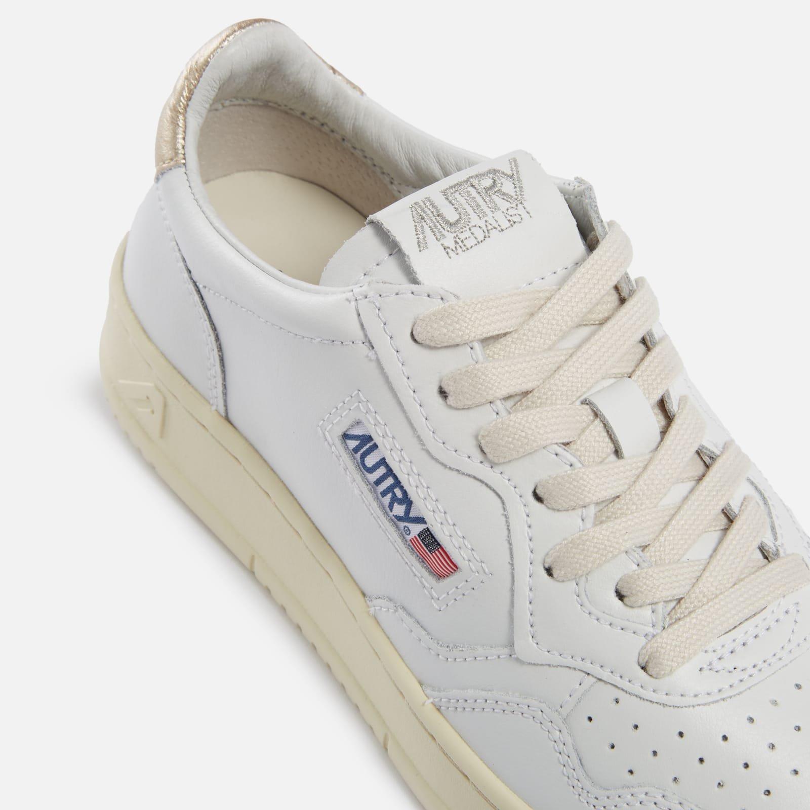 White Gold - Autry - Medalist Leather Court Trainers - 4
