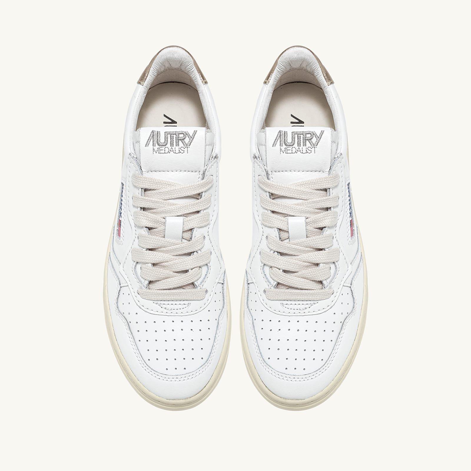 White Gold - Autry - Medalist Leather Court Trainers - 5