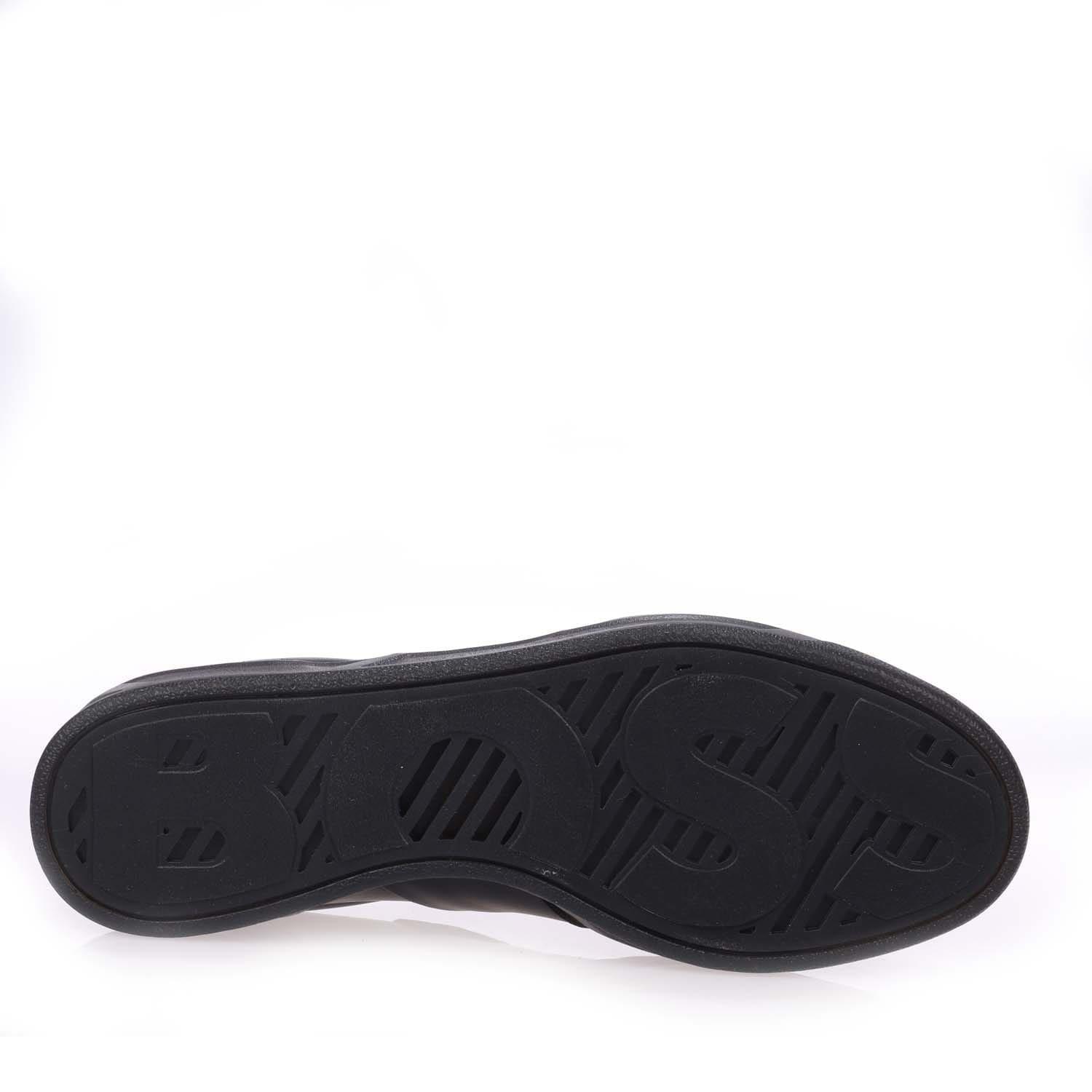 Black - Boss - Men's Foil Print Branding Leather-Suede Trainers - 4