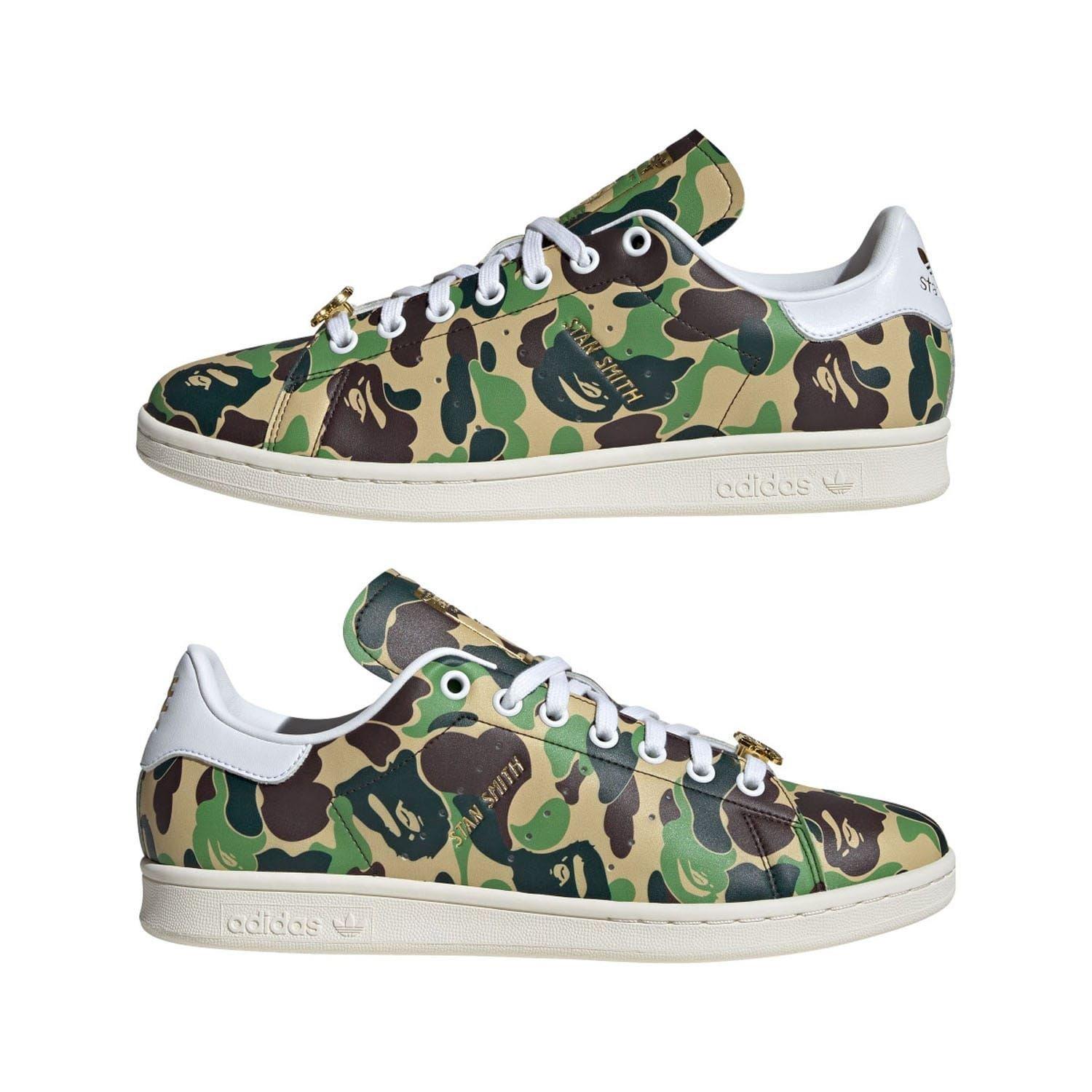 White - adidas Originals - Bape Stan Smith Shoes - 7
