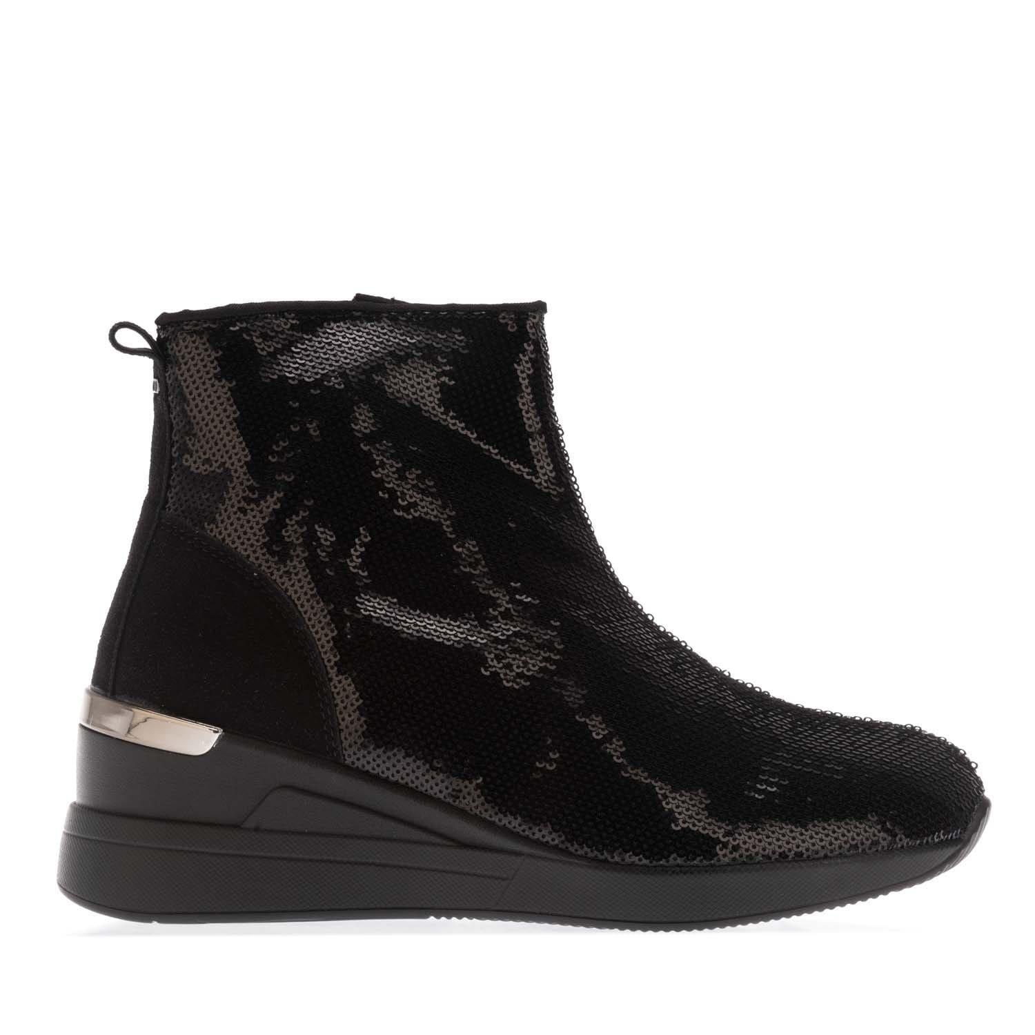 Black - Dune London - Effecting Sequin Wedge-Heel Boots - 1