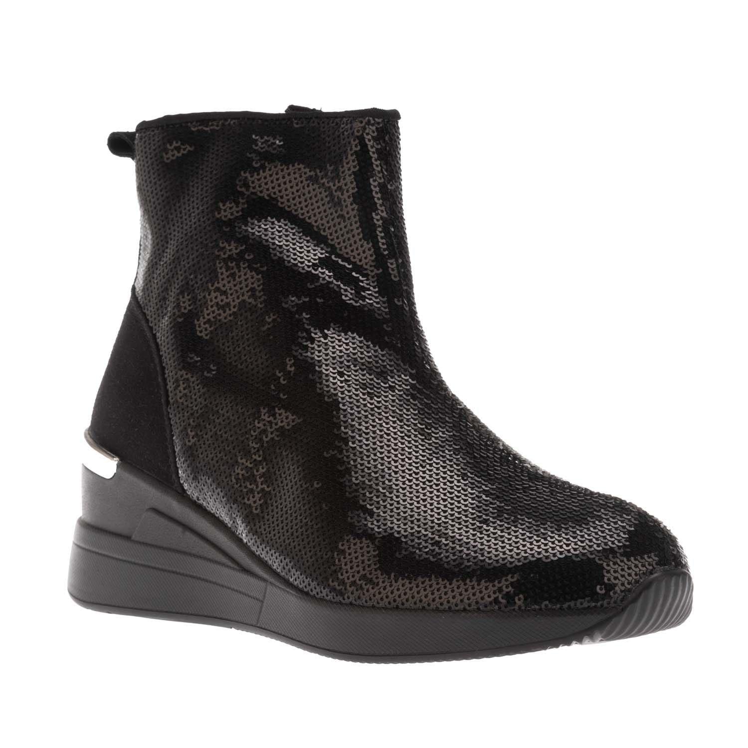 Black - Dune London - Effecting Sequin Wedge-Heel Boots - 2