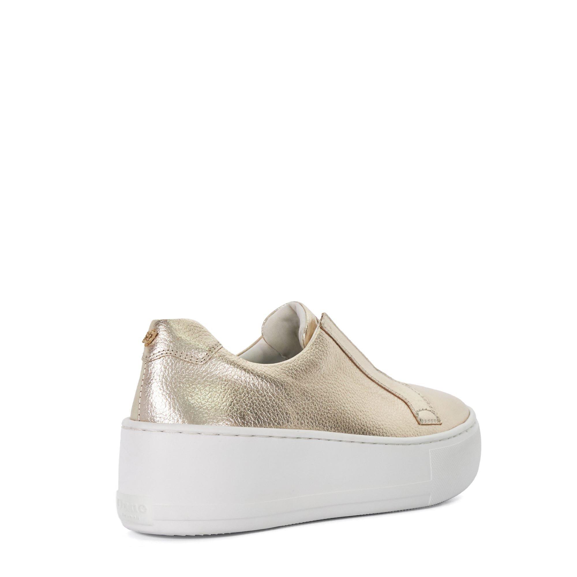 Gold - Dune London - Ethoss Laceless Flatform Trainers - 3