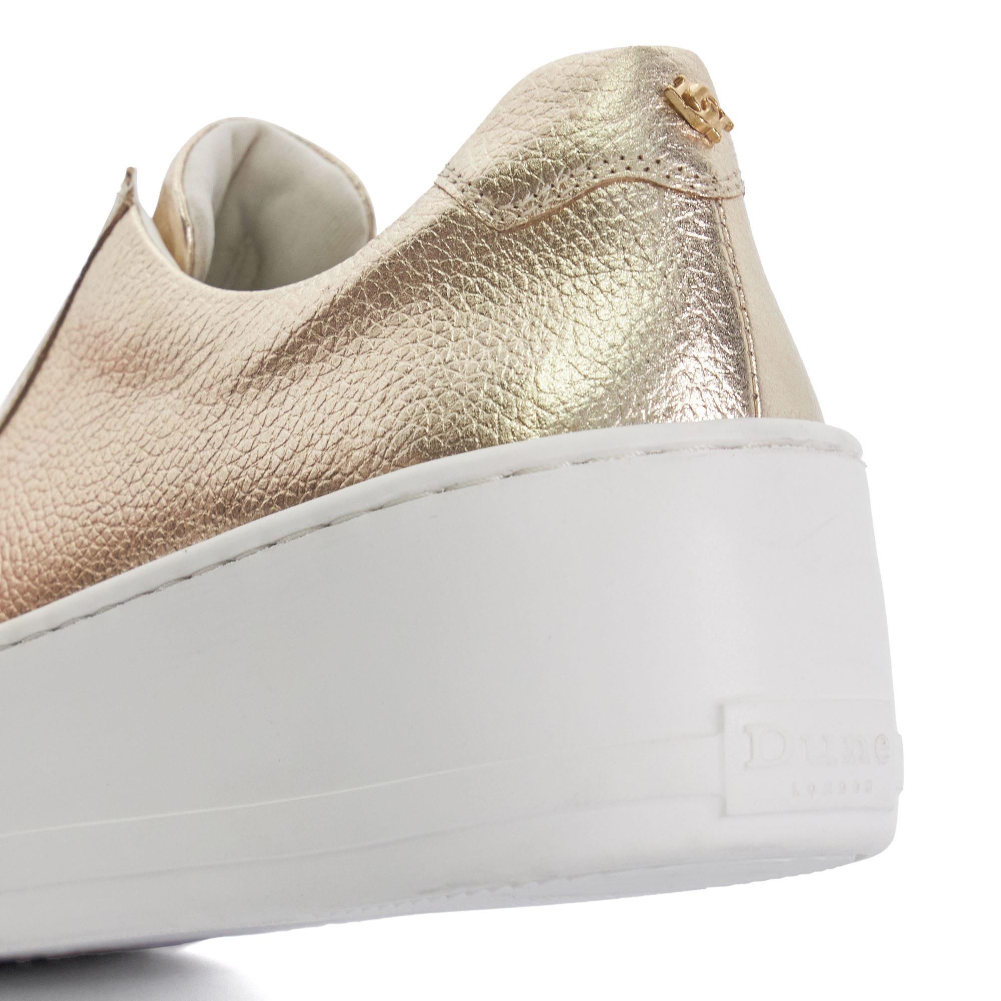 Gold - Dune London - Ethoss Laceless Flatform Trainers - 5