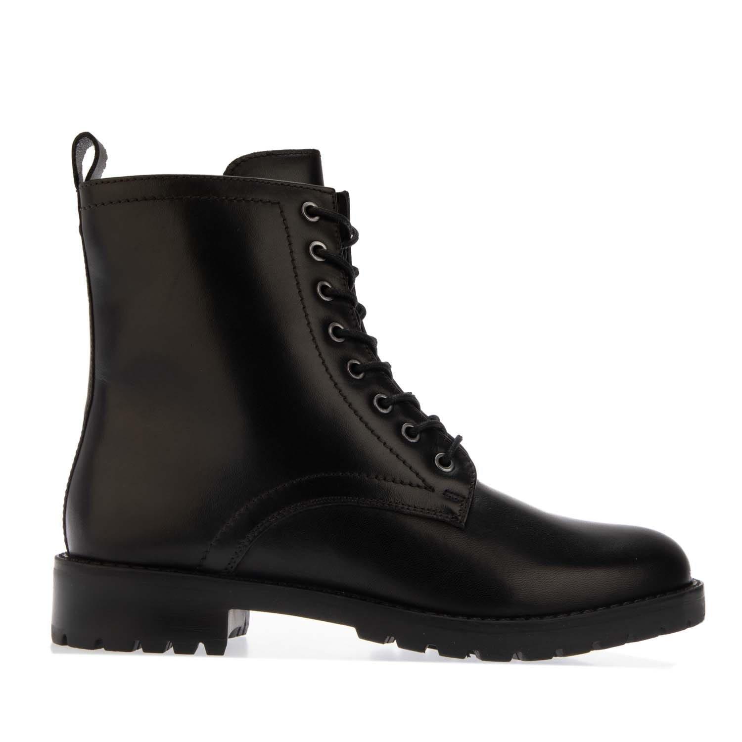 Black - Dune London - Prestin Lace-Up Leather Boots - 1