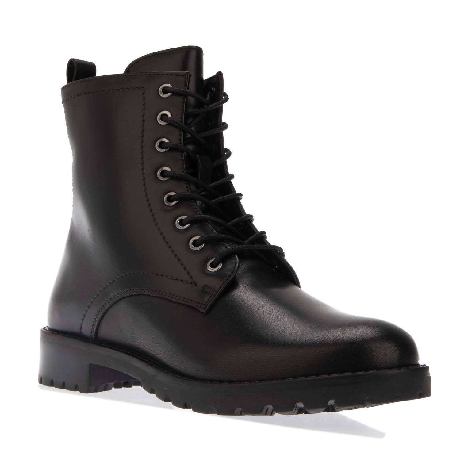 Black - Dune London - Prestin Lace-Up Leather Boots - 2