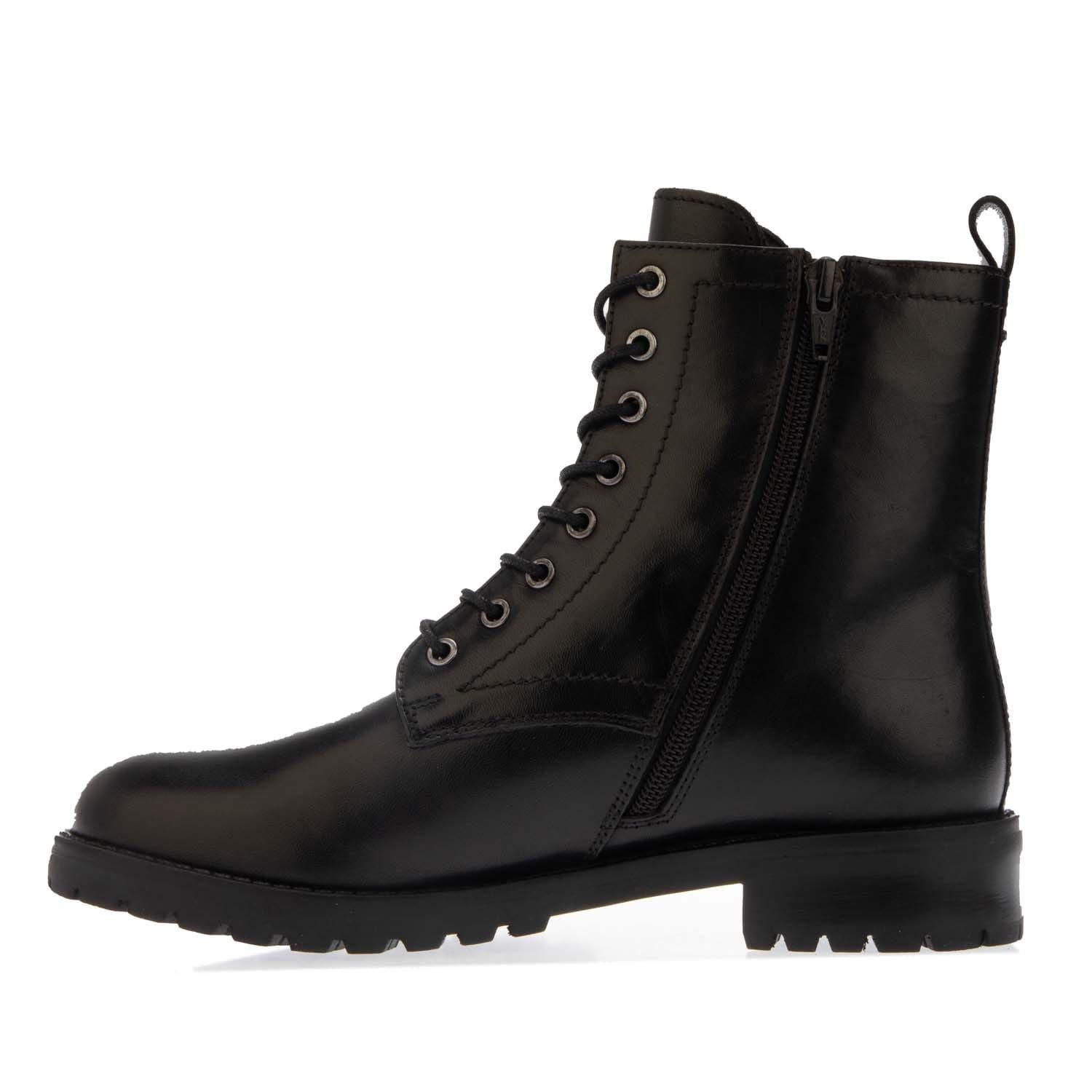 Black - Dune London - Prestin Lace-Up Leather Boots - 5