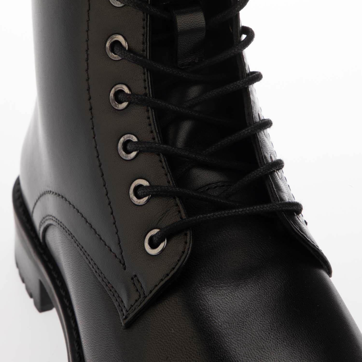 Black - Dune London - Prestin Lace-Up Leather Boots - 6