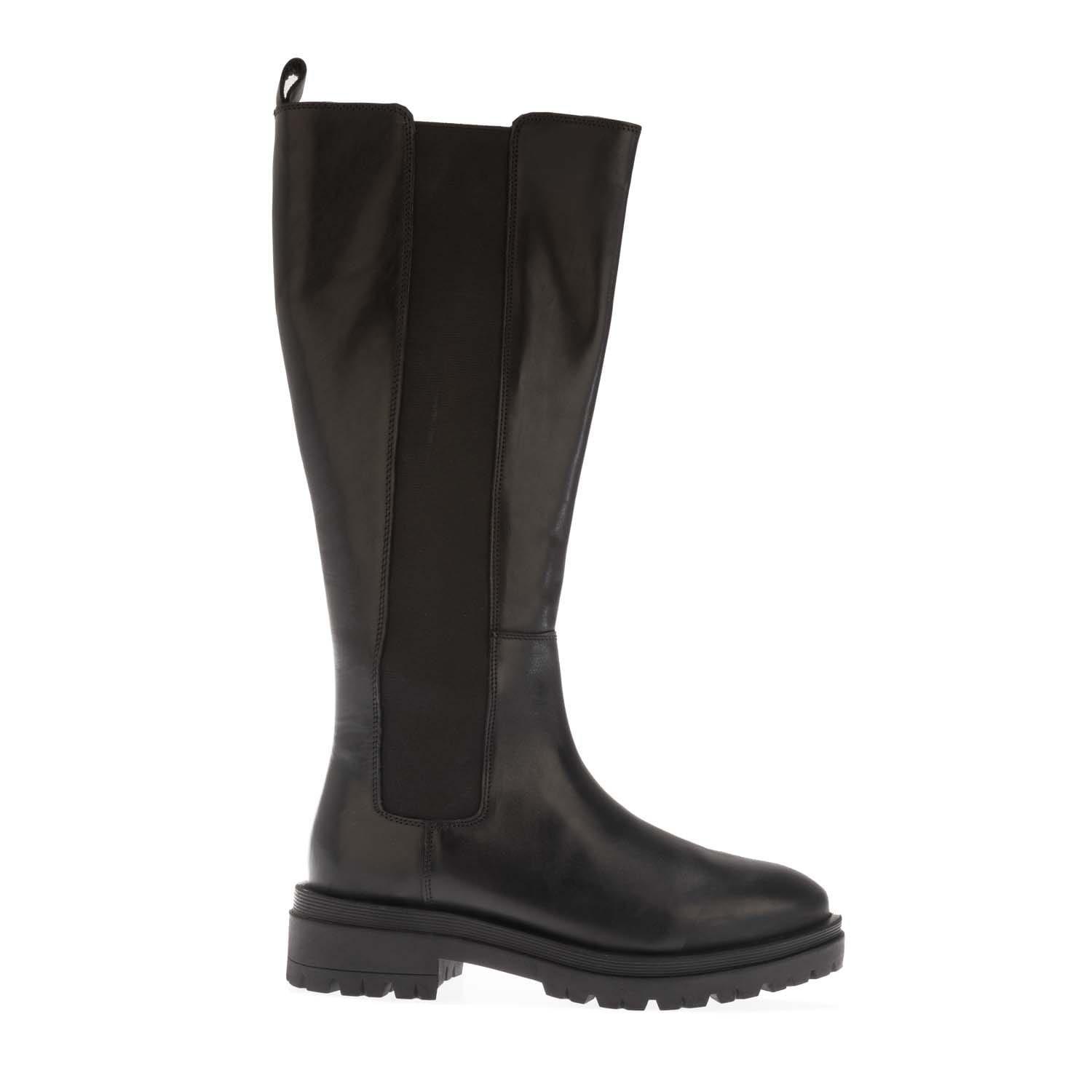 Schwarz - Dune London - Tenley Elasticated Leather Knee-High Boots - 1