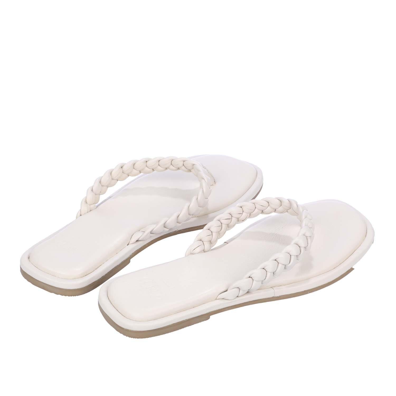 Ecru - Dune London - Loxx Plait Toe Post Sandals - 3