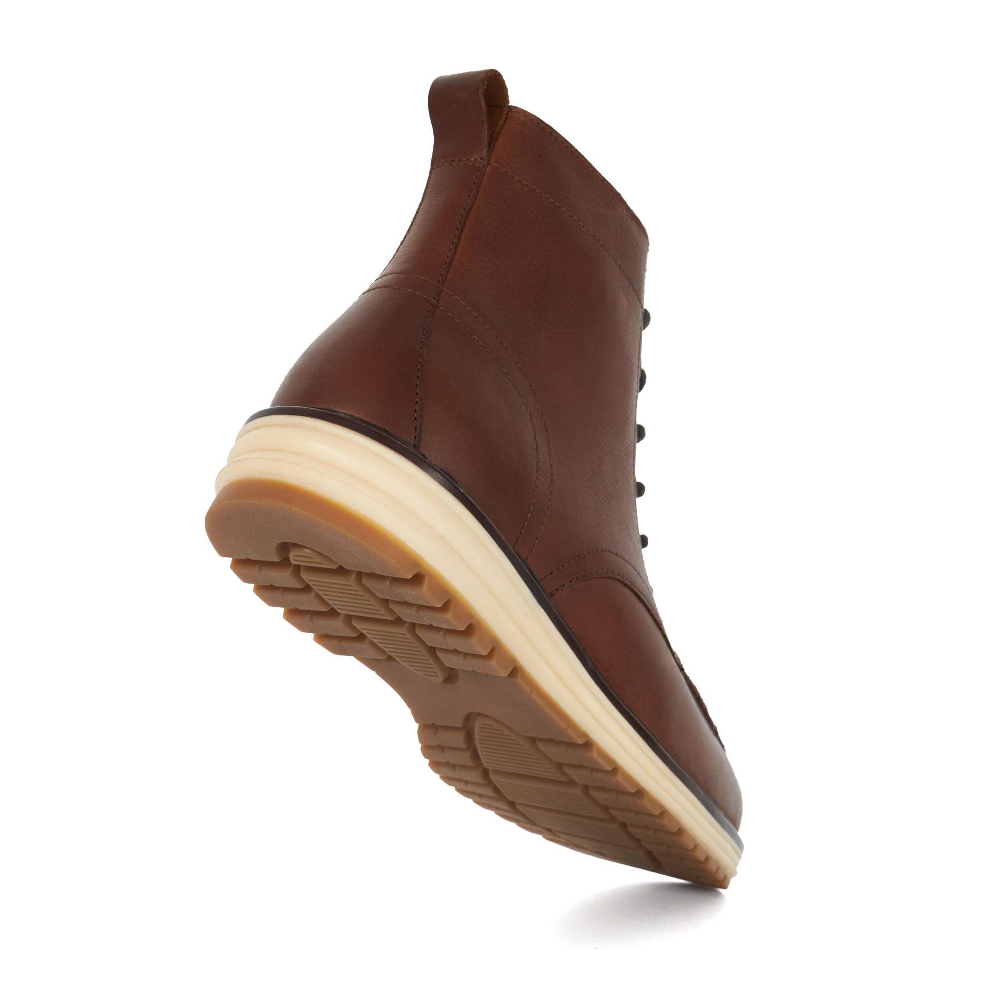 Brown - Dune London - Coburn Leather Wedge Lace Up Boots - 6