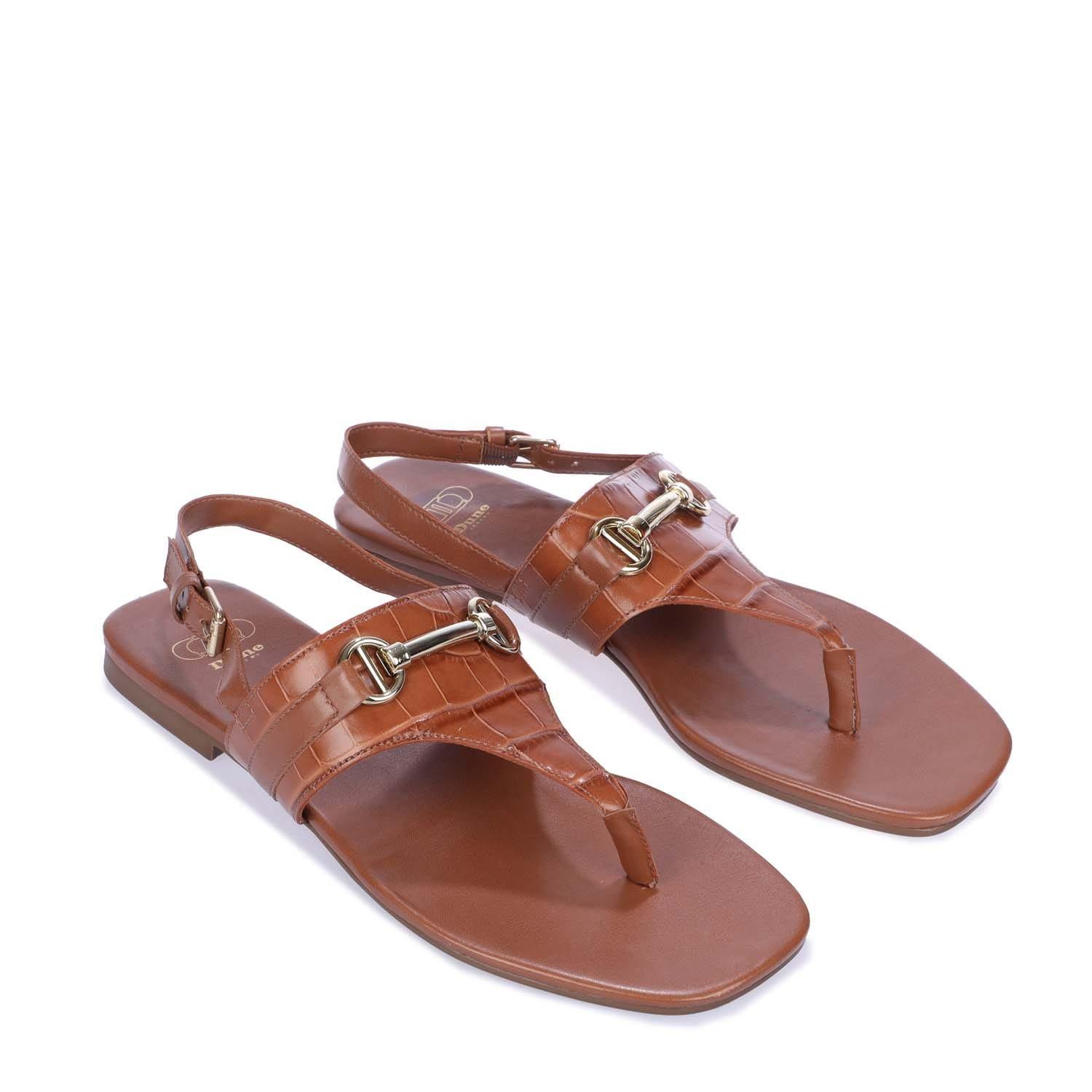 Tan - Dune London - Langley Toe Post Snaffle Sandals - 2