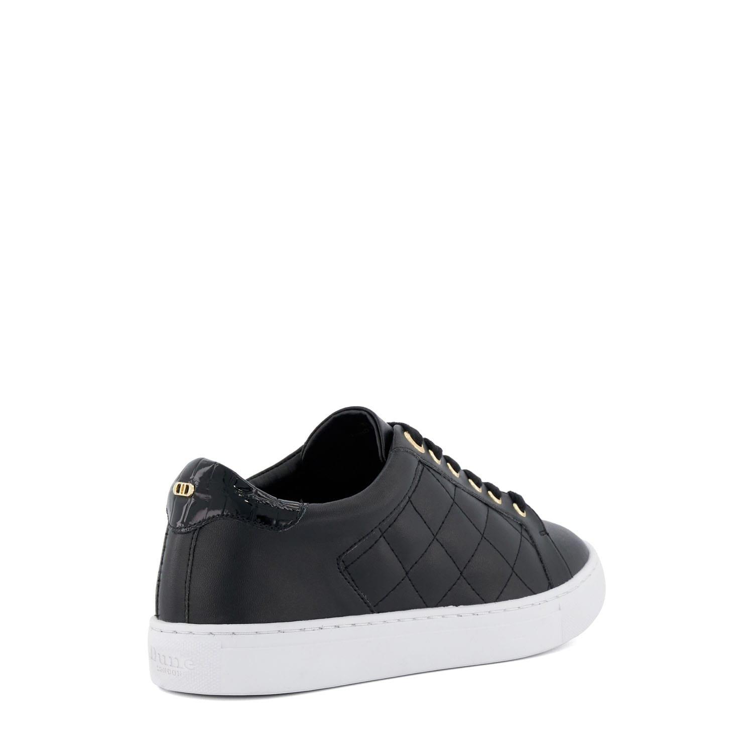 Black - Dune London - Ellenar Quilted Trainers - 3