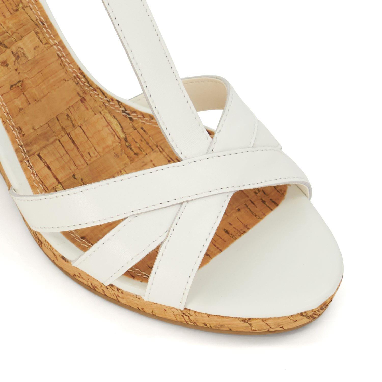 White - Dune London - Keep T-Bar Wedge Sandals - 4