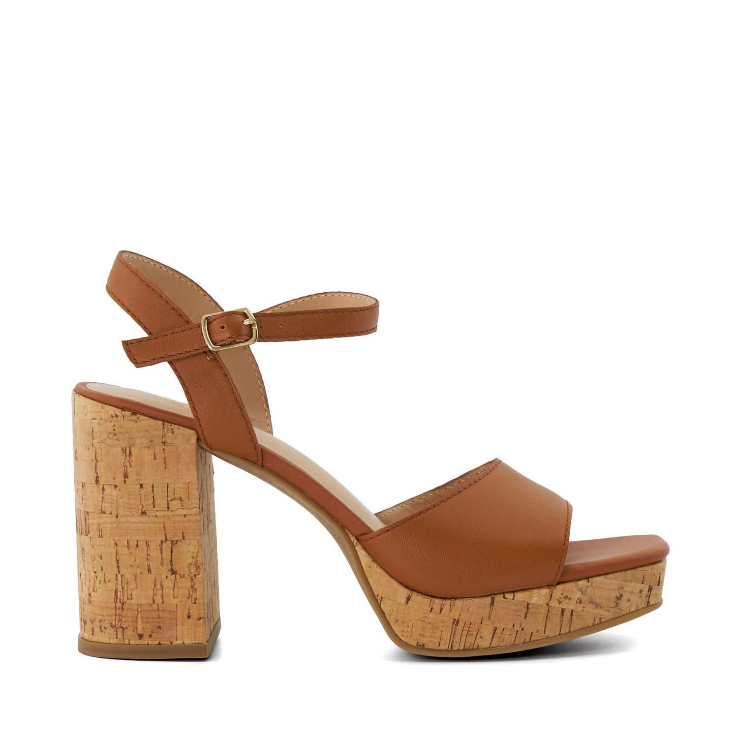 Tan - Dune London - Jacuzzi Platform Block Heel Sandals - 1