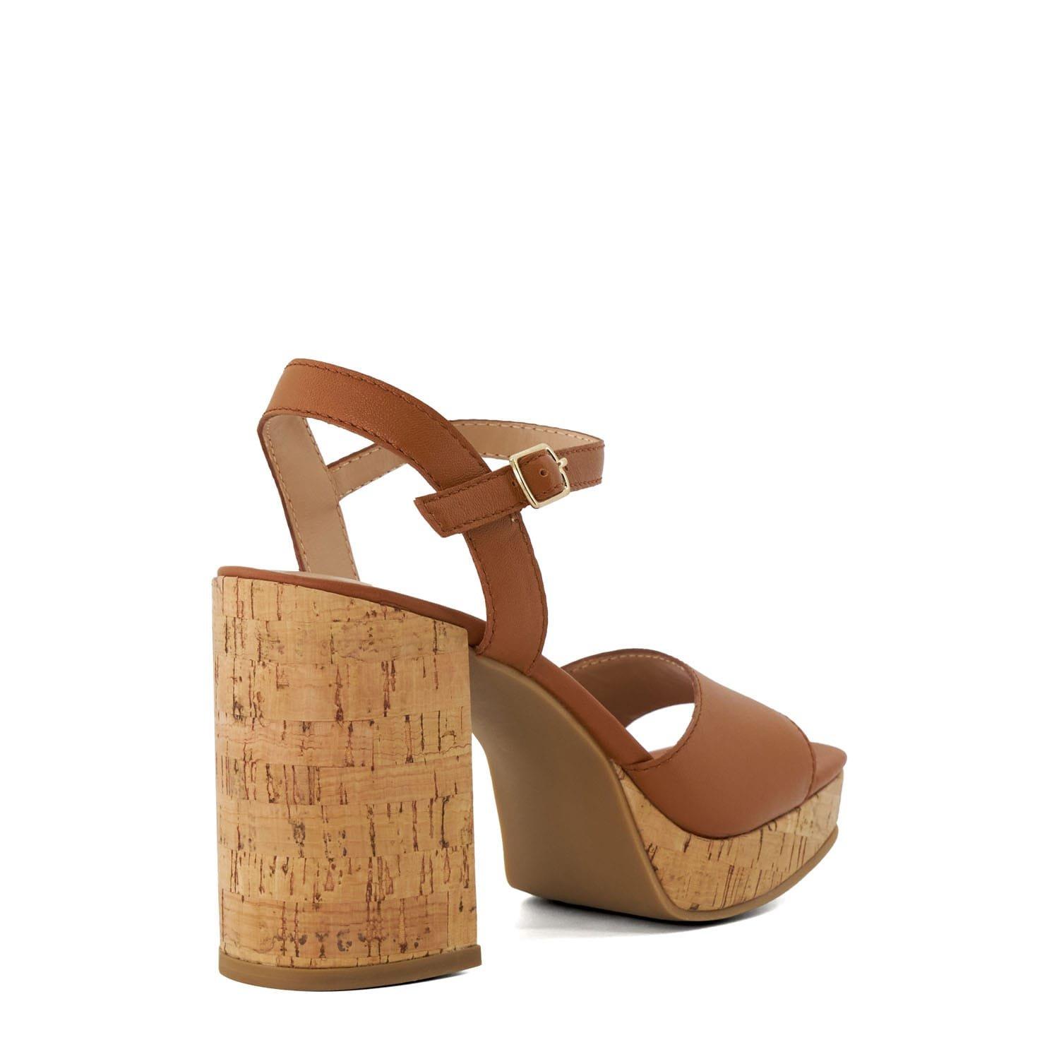 Tan - Dune London - Jacuzzi Platform Block Heel Sandals - 3
