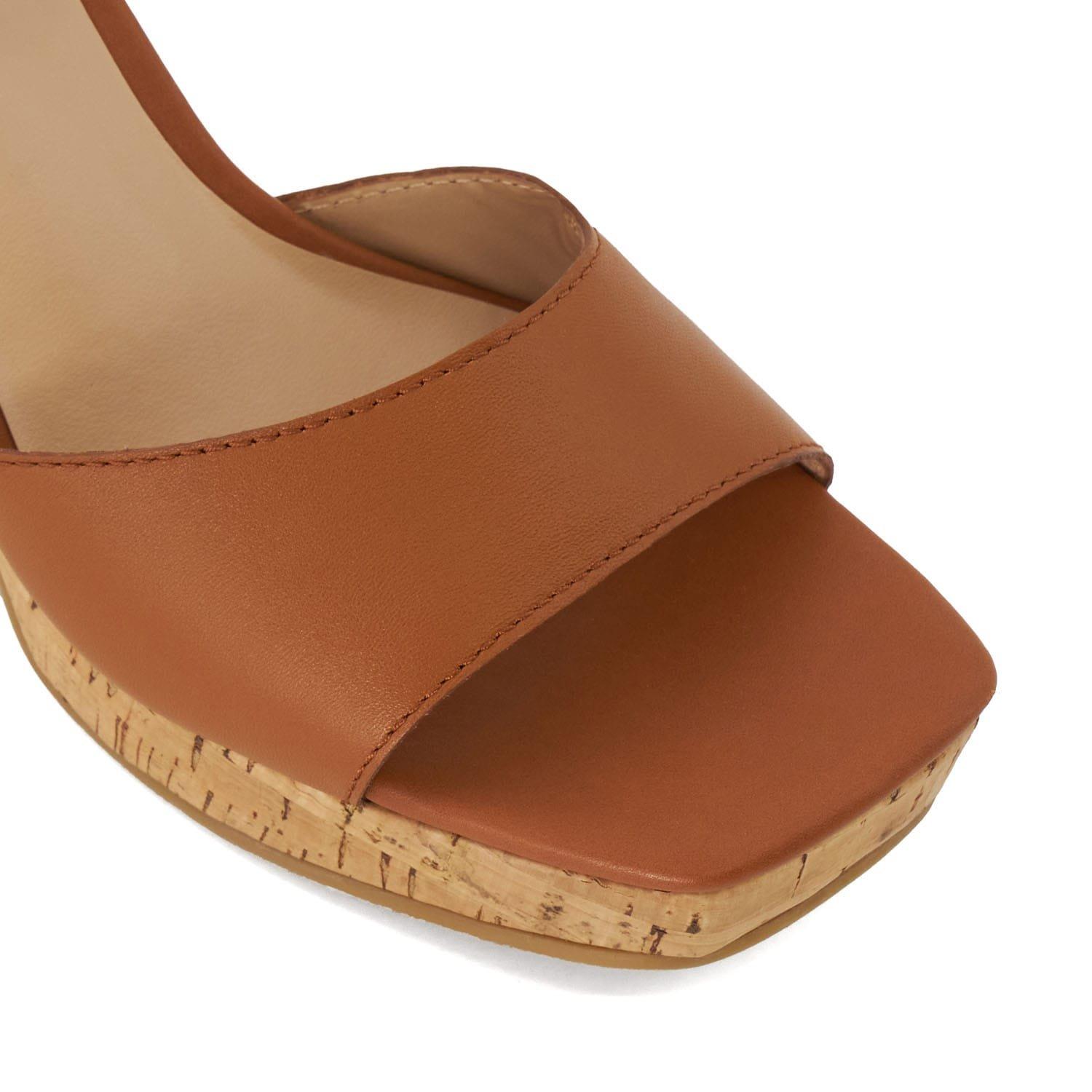Tan - Dune London - Jacuzzi Platform Block Heel Sandals - 4