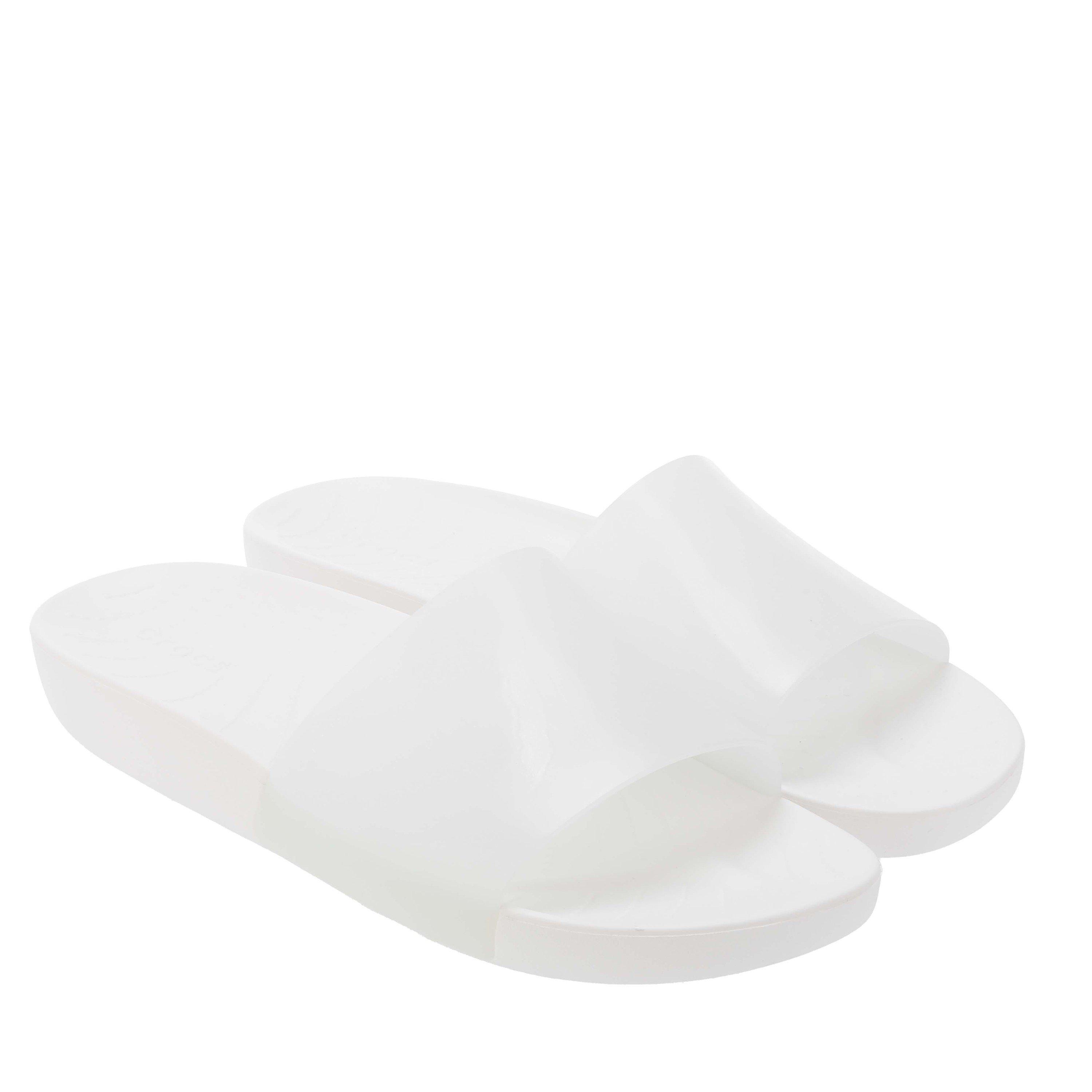 White - Crocs - Splash Glossy Sliders - 1