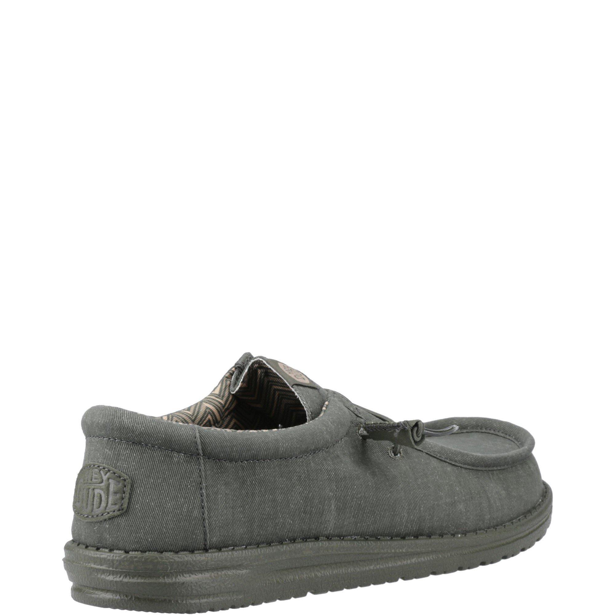 Green - HEYDUDE - Wally Stretch Canvas Shoes - 3