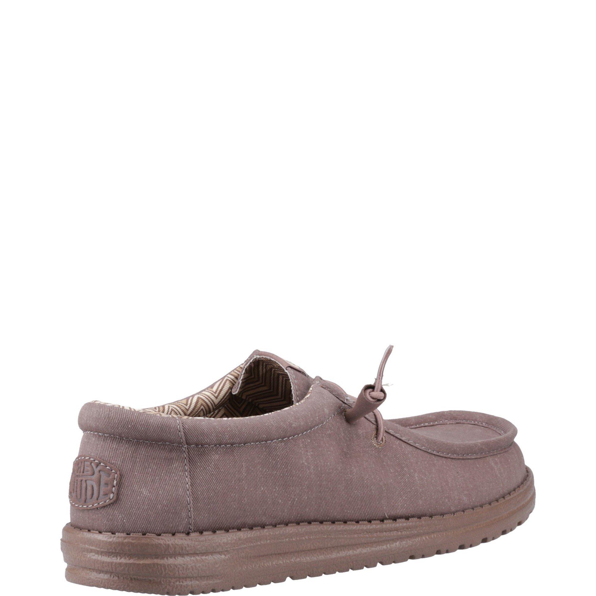 Taupe - HEYDUDE - Wally Stretch Canvas Shoes - 3