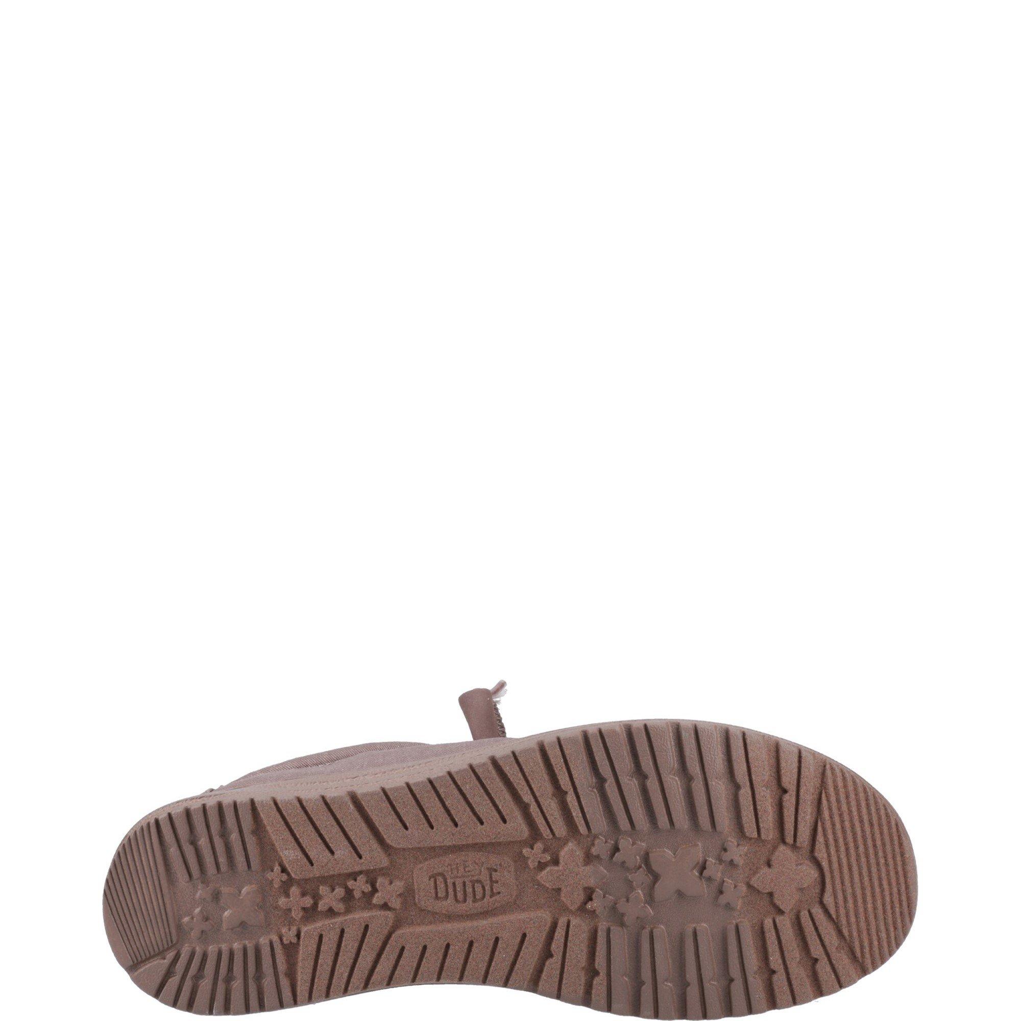 Taupe - HEYDUDE - Wally Stretch Canvas Shoes - 4