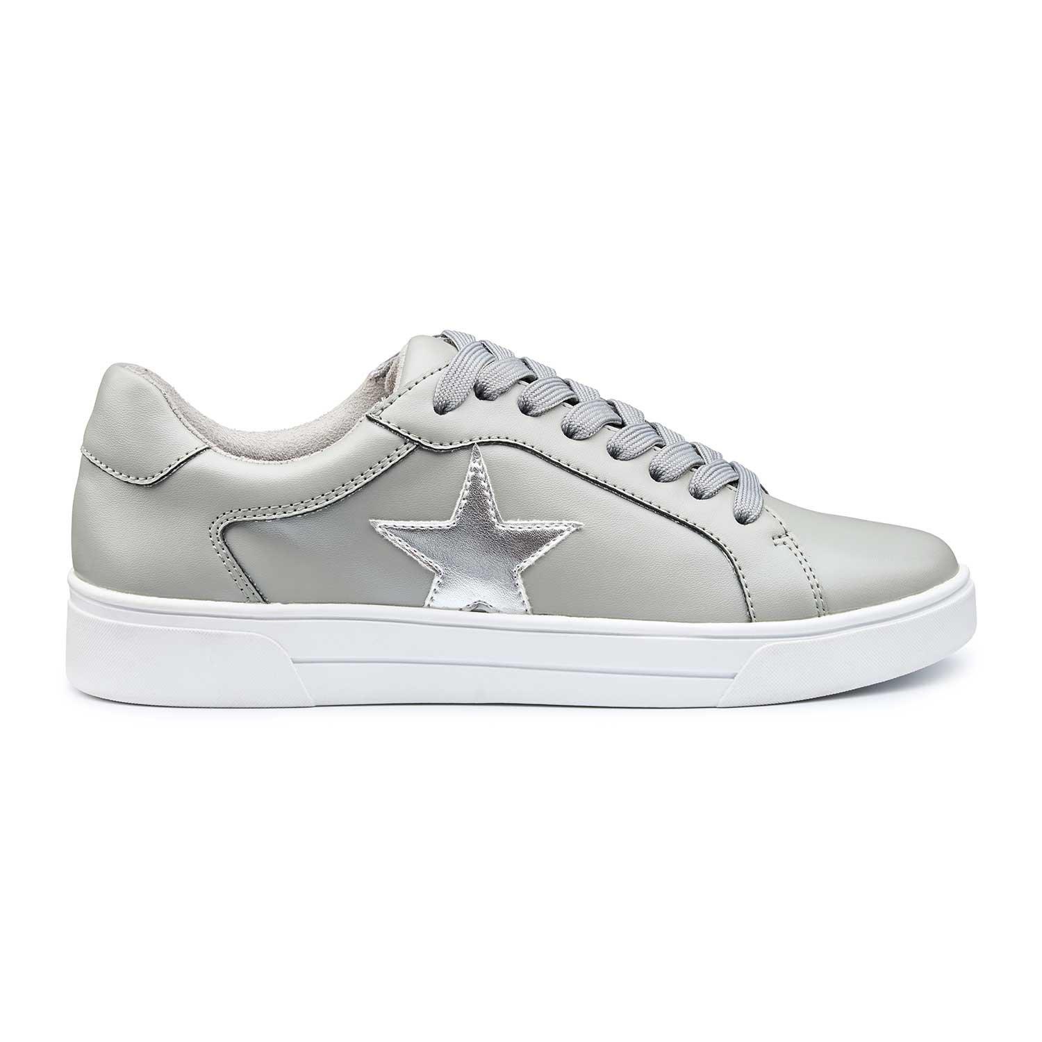 Flint Grey-Silv - Hotter - Star Trainers Wide Fit - 1
