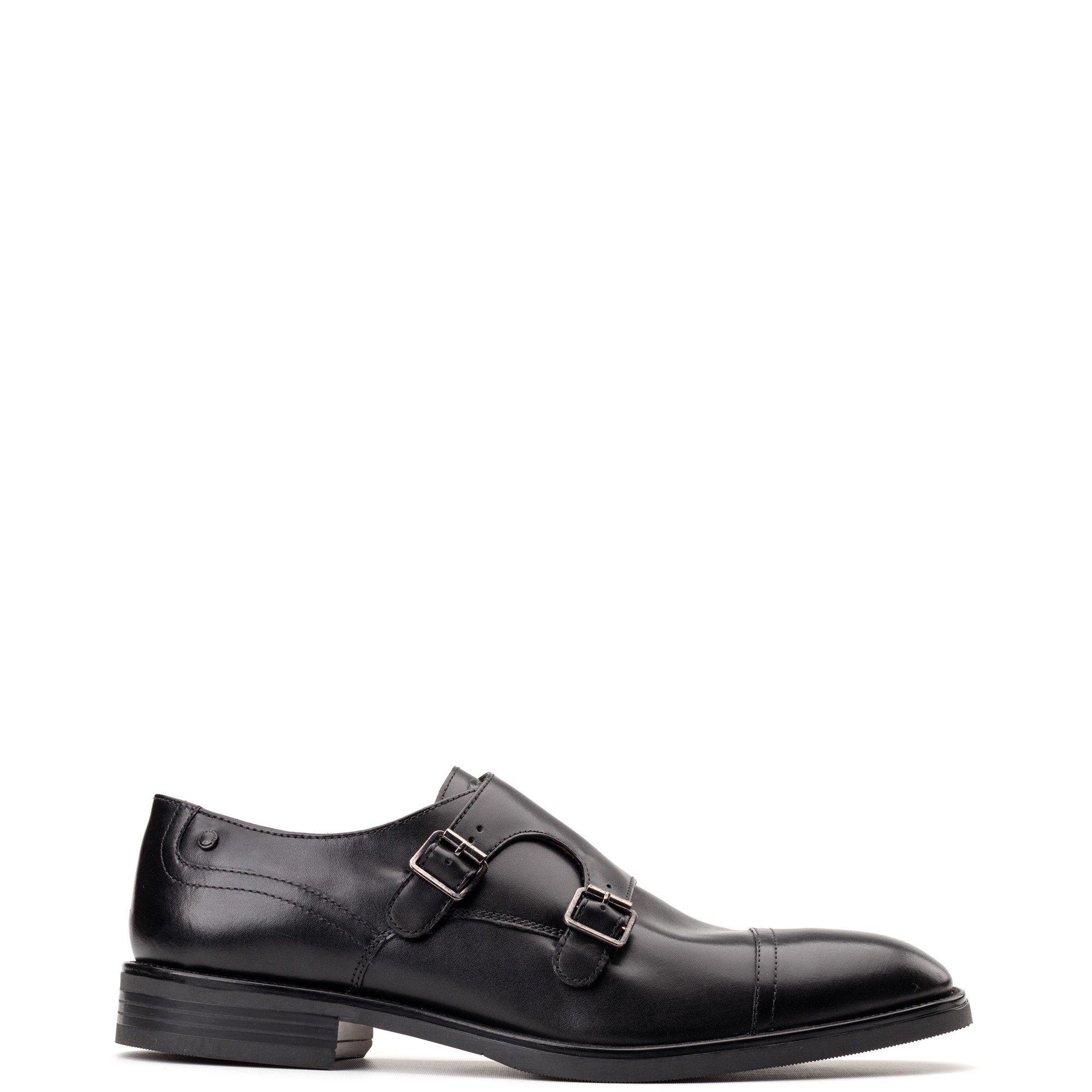 Base London Men's Taper Monk Shoe - Black - 10 (44)