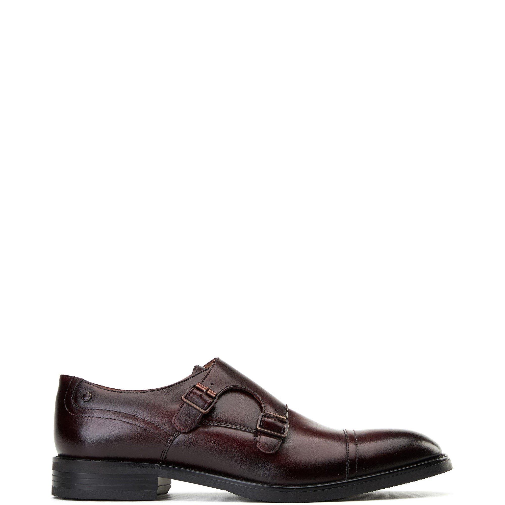 Base London Men's Taper Monk Shoe - Wine - 10 (44)